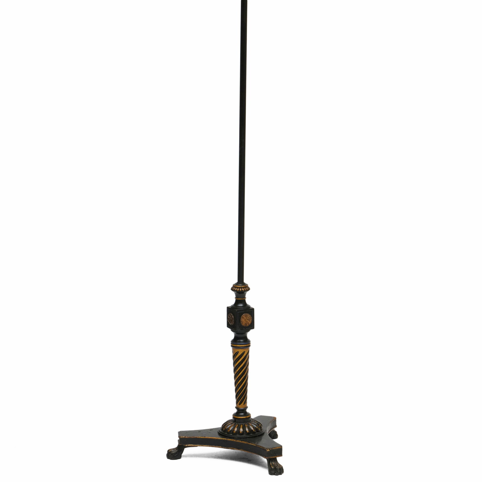 Regency Style Black Metal, Black Painted and Parcel-Gilt Floor Lamp (1 of 6)