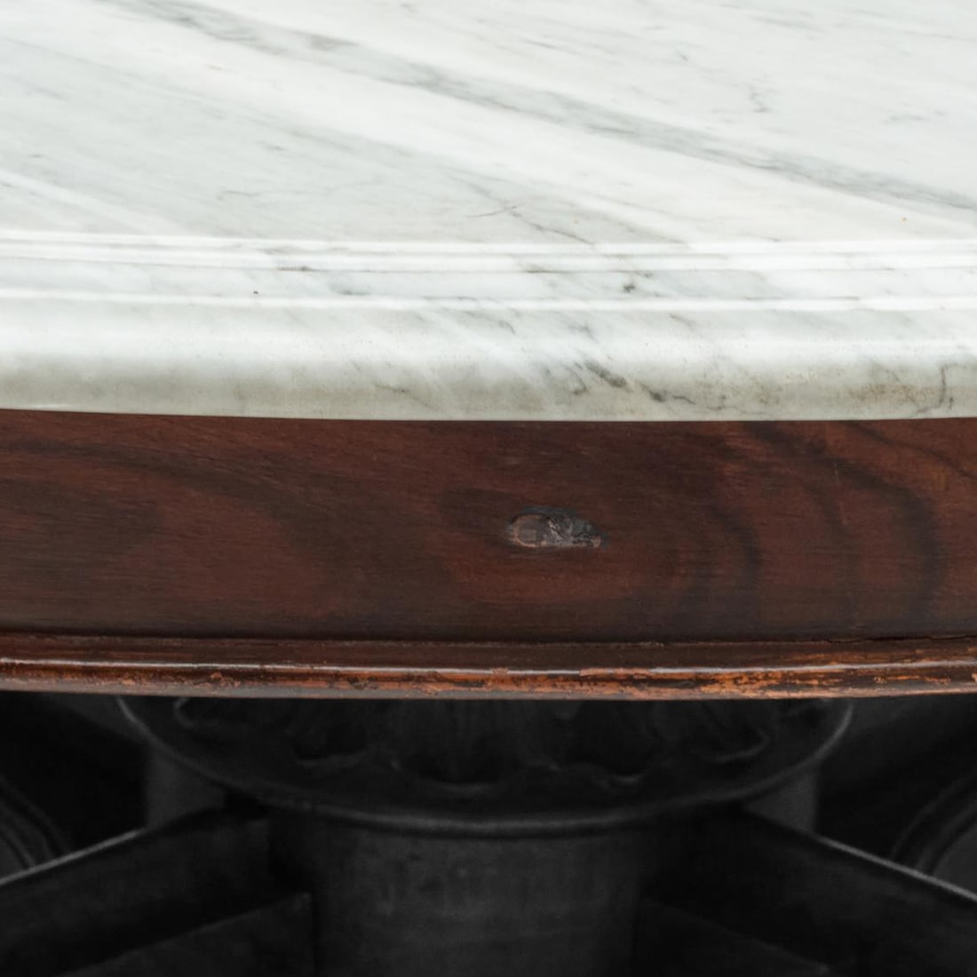 Regency Style Walnut Table with Marble Top - 2