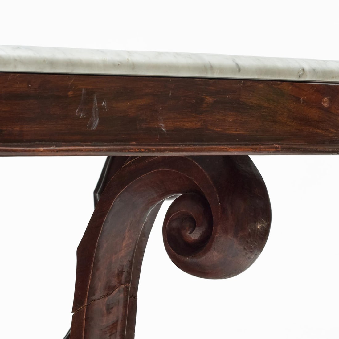 Regency Style Walnut Table with Marble Top - 4
