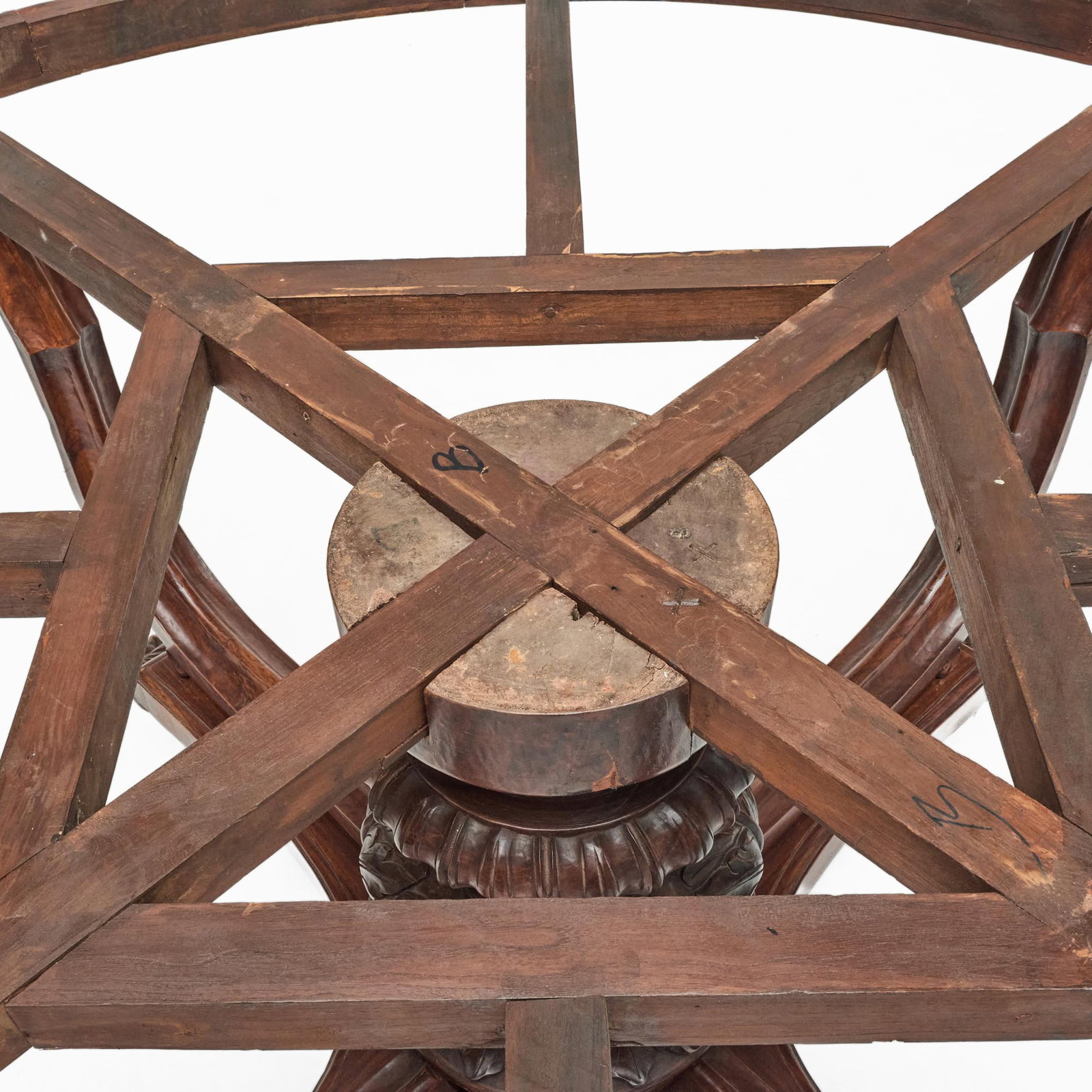 Regency Style Walnut Table with Marble Top - 9