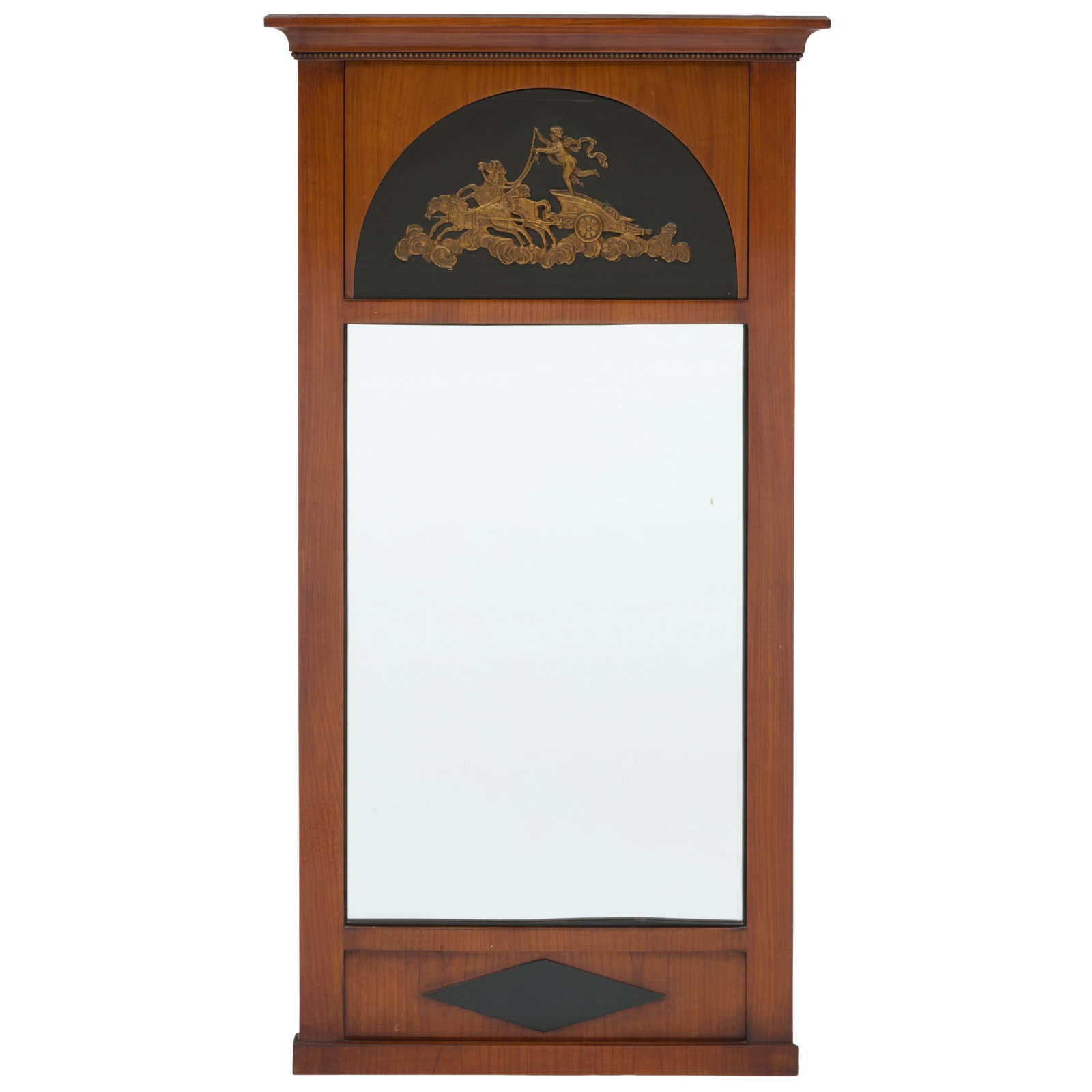 North European Style Walnut, Ebonized and Parcel-Gilt Pier Mirror (1 of 4)
