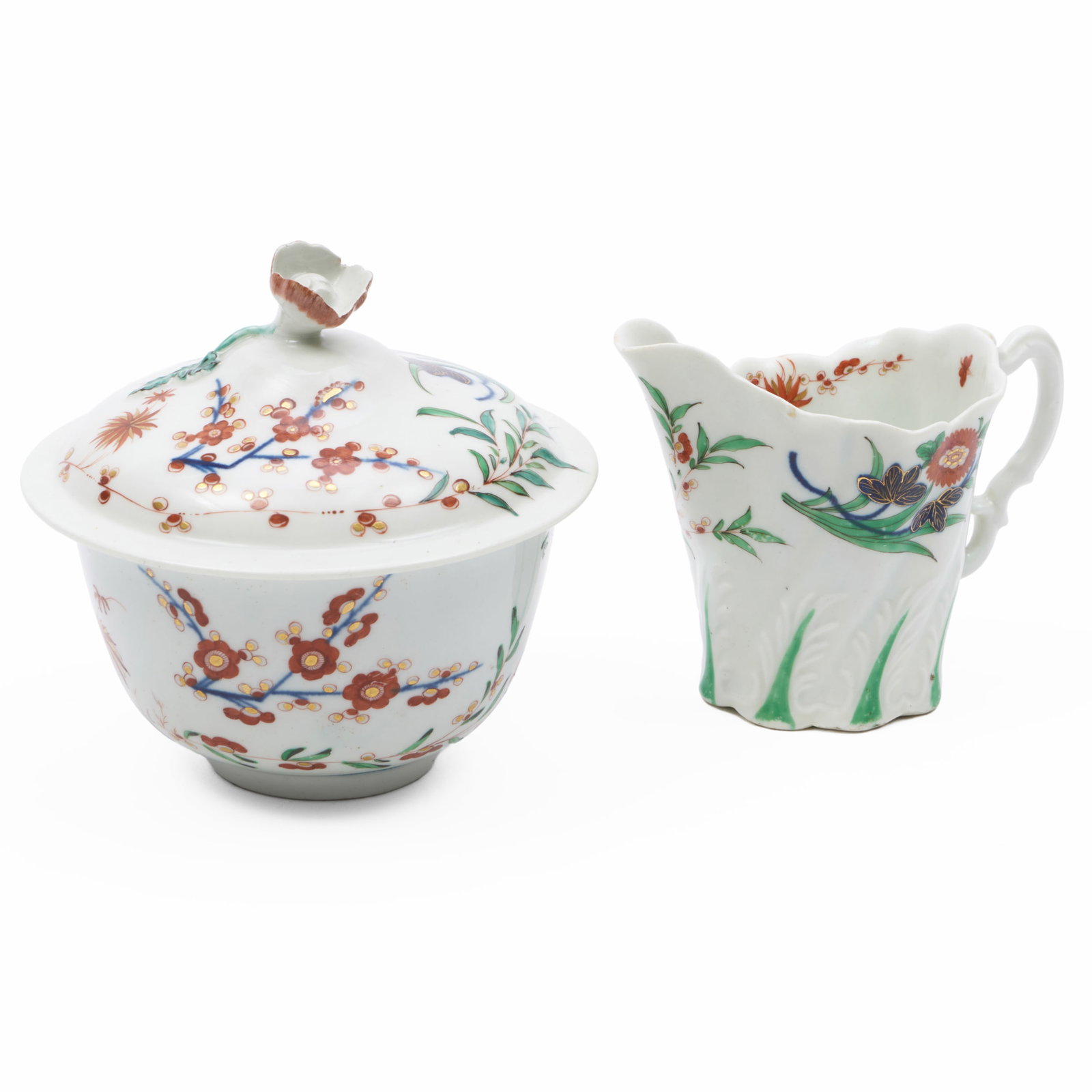 Dr. Wall Period Worcester Porcelain Cream Jug and a Sugar Bowl and Cover (1 of 9)