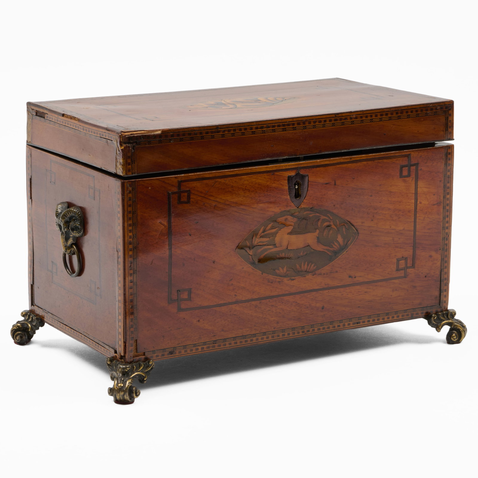 George III Inlaid Mahogany Tea Caddy (1 of 10)