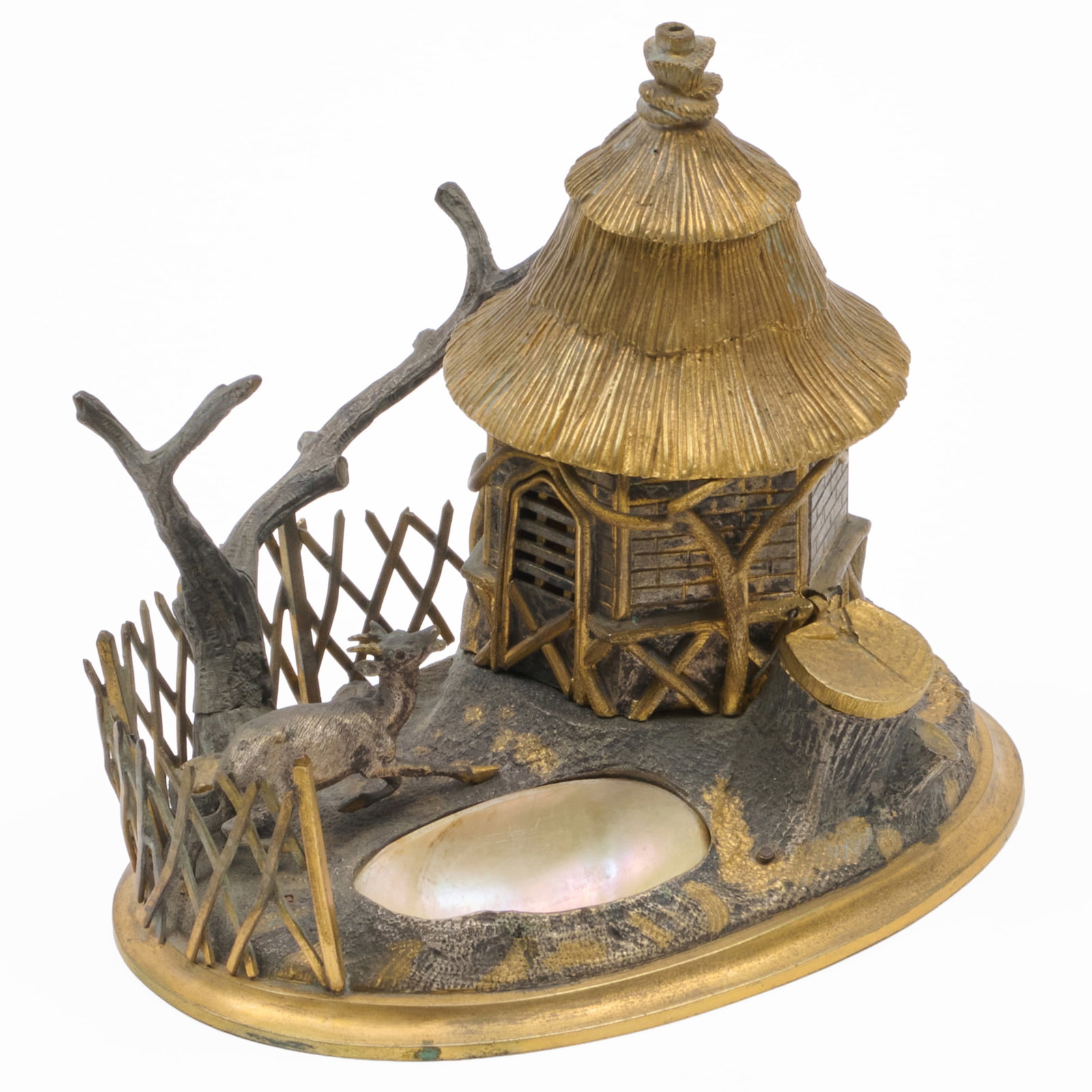 Continental Gilt and Patinated-Bronze Inkwell (1 of 7)