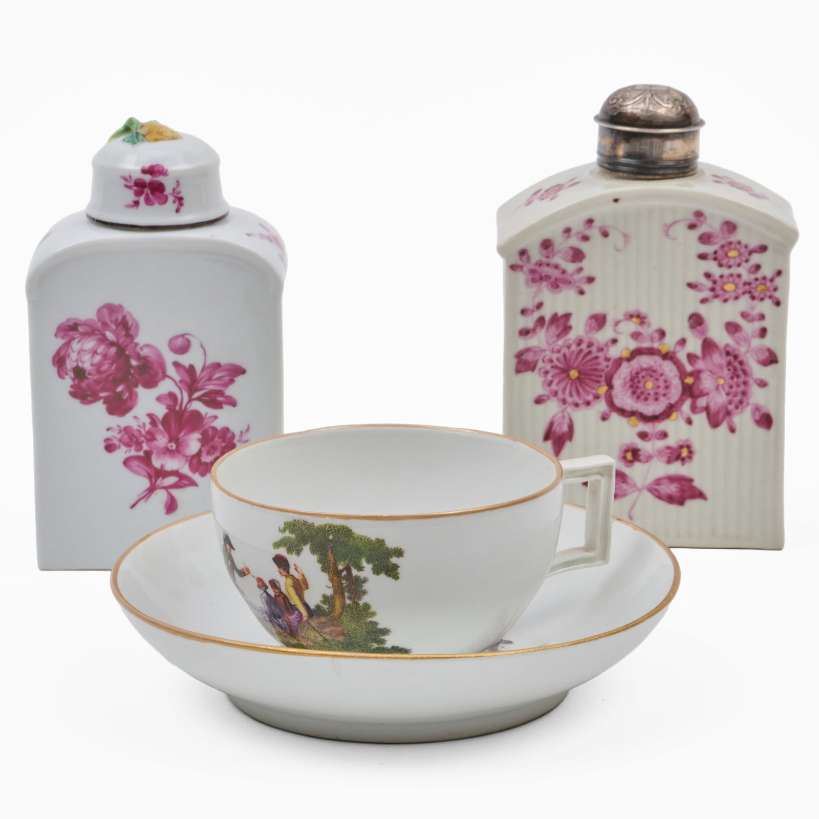 Group of German and Swiss Porcelain Tea Wares (1 of 16)