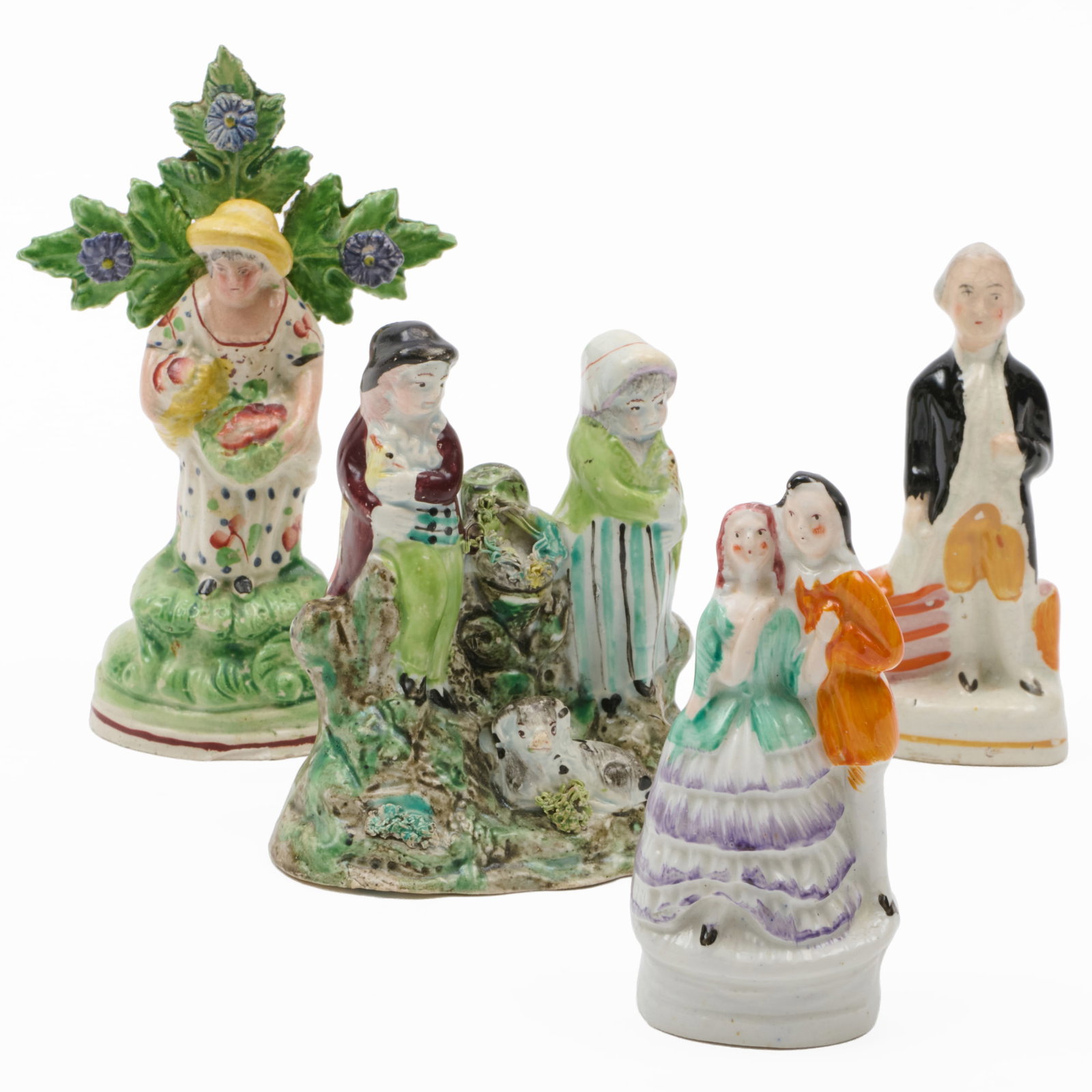 Group of Four Small Staffordshire Figure Groups (1 of 15)