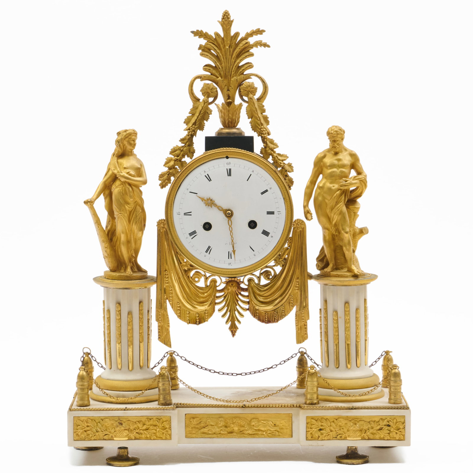 Fine Louis XVI Ormolu and Marble Figural Mantel Clock (1 of 11)