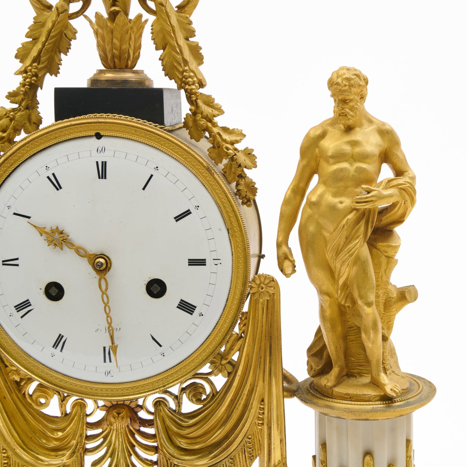 Fine Louis XVI Ormolu and Marble Figural Mantel Clock - 4