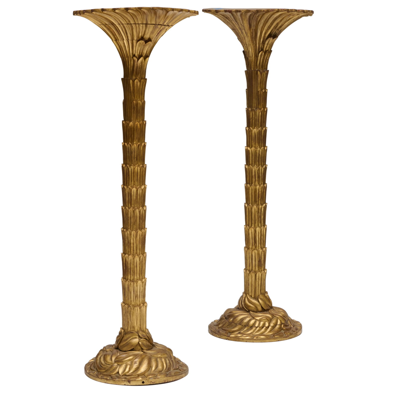 Pair of Carved Giltwood Torcheres, in the Manner of Serge Roche (1 of 12)
