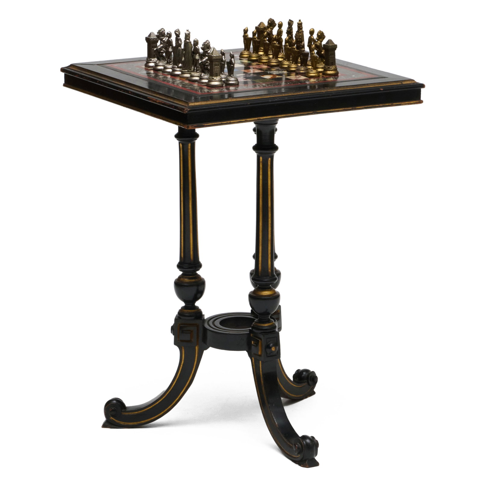 Victorian Specimen Marble, Ebonized and Parcel-Gilt Games Table (1 of 12)