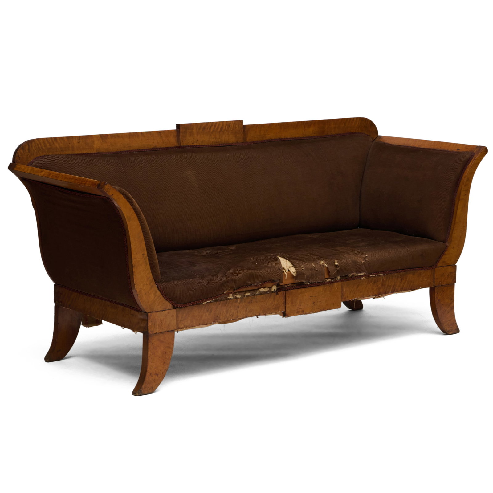 Biedermeier Birch and Upholstered Sofa (1 of 8)