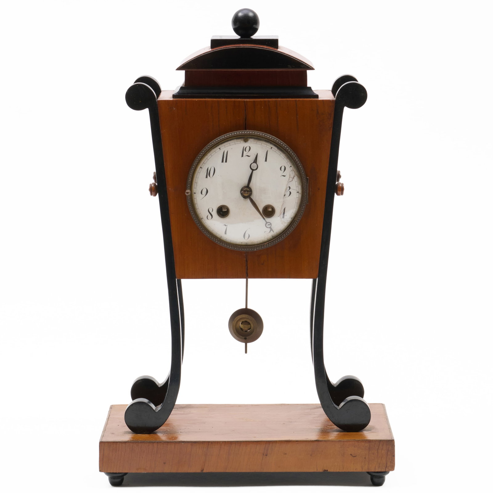 Biedermeier Fruitwood and Ebonized Mantel Clock (1 of 9)