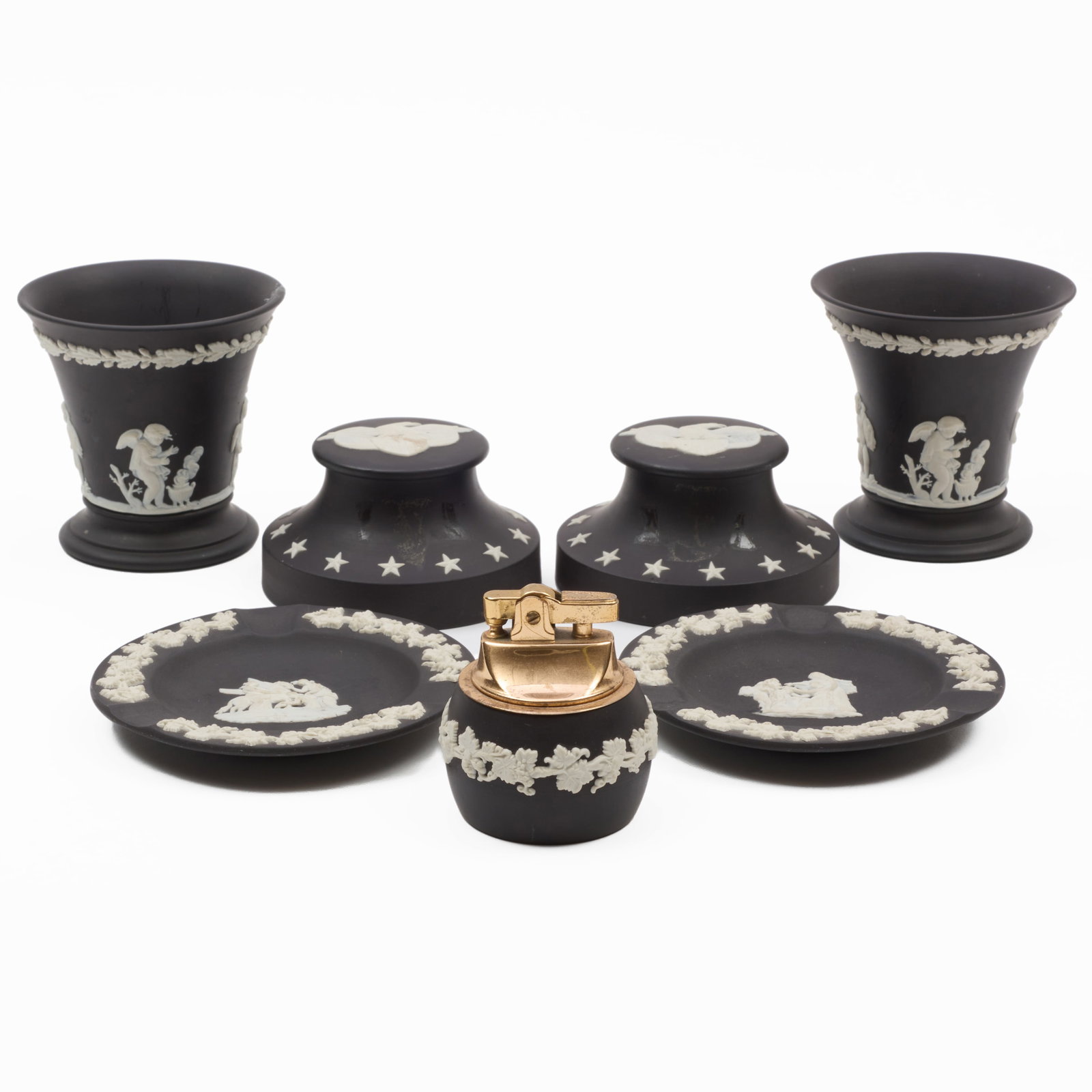 Group of Wedgwood Black Jasperware Table Accessories (1 of 20)