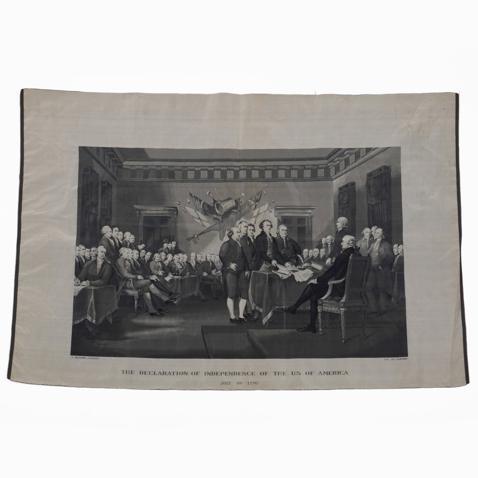 French Silk Jacquard Depiction of John Trumbull's 'The Declaration of Independence' (1 of 7)