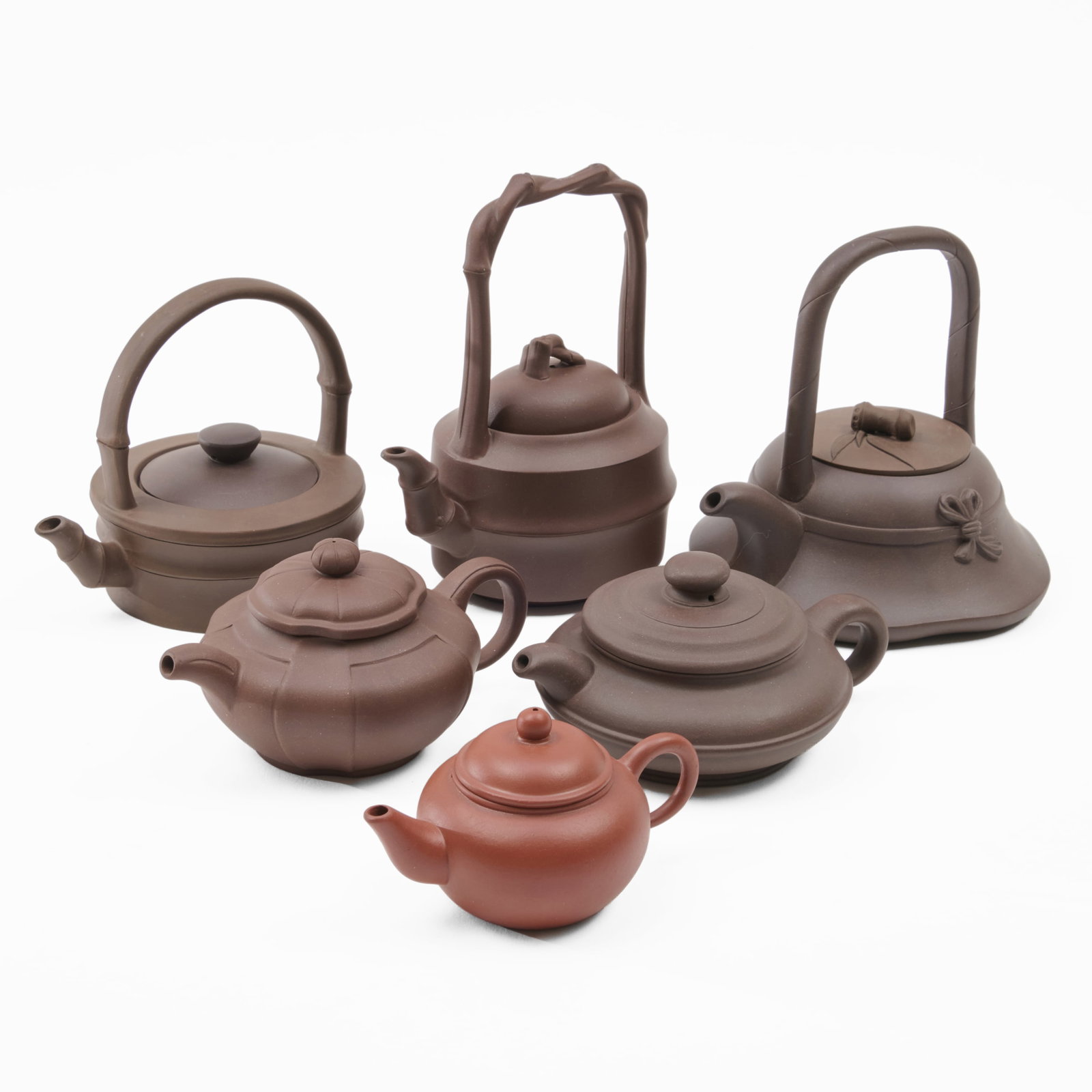 Group of Six Chinese Yixing Teapots (1 of 20)