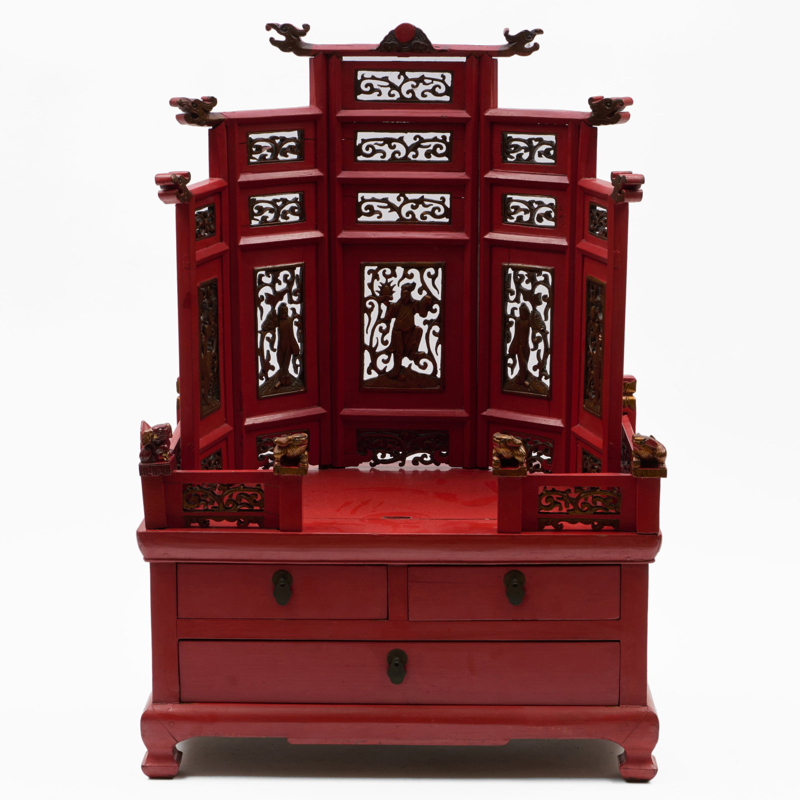 Chinese Red Lacquer Altar - 2