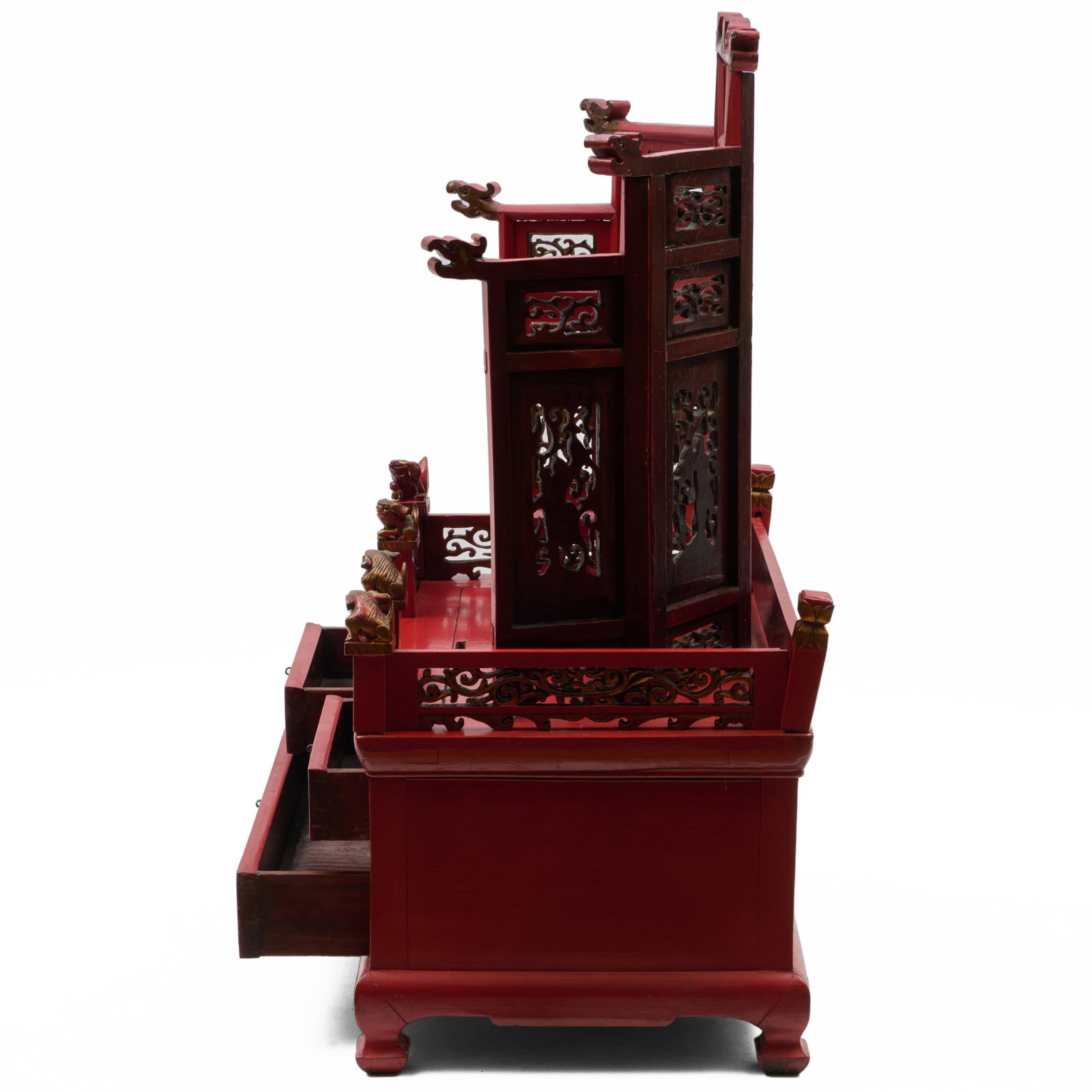 Chinese Red Lacquer Altar - 7
