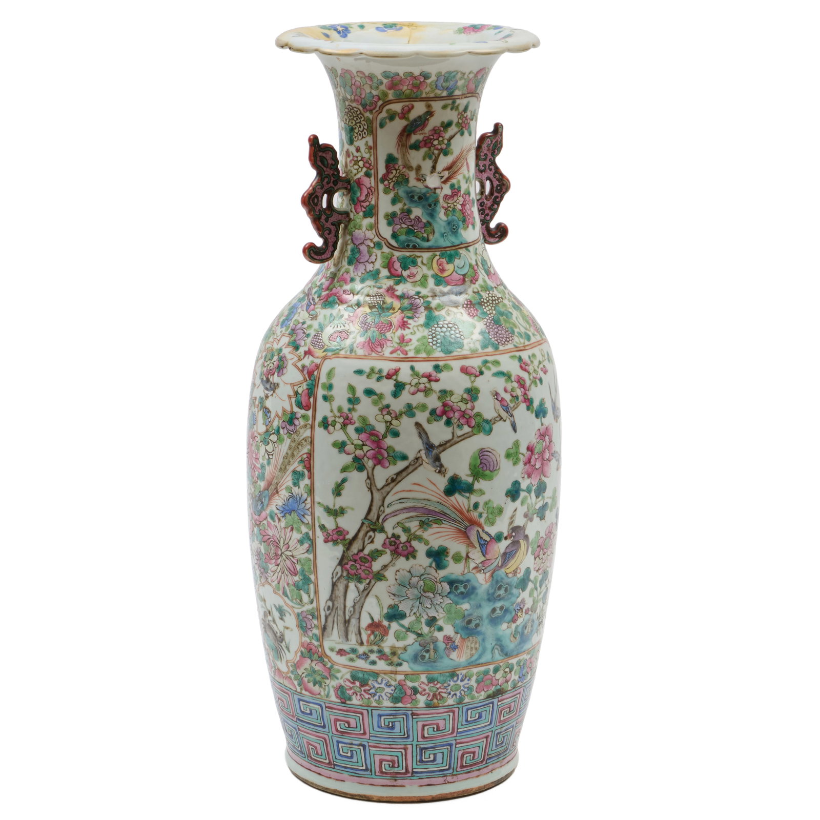 Large Chinese Famille Rose Porcelain Baluster Vase (1 of 10)