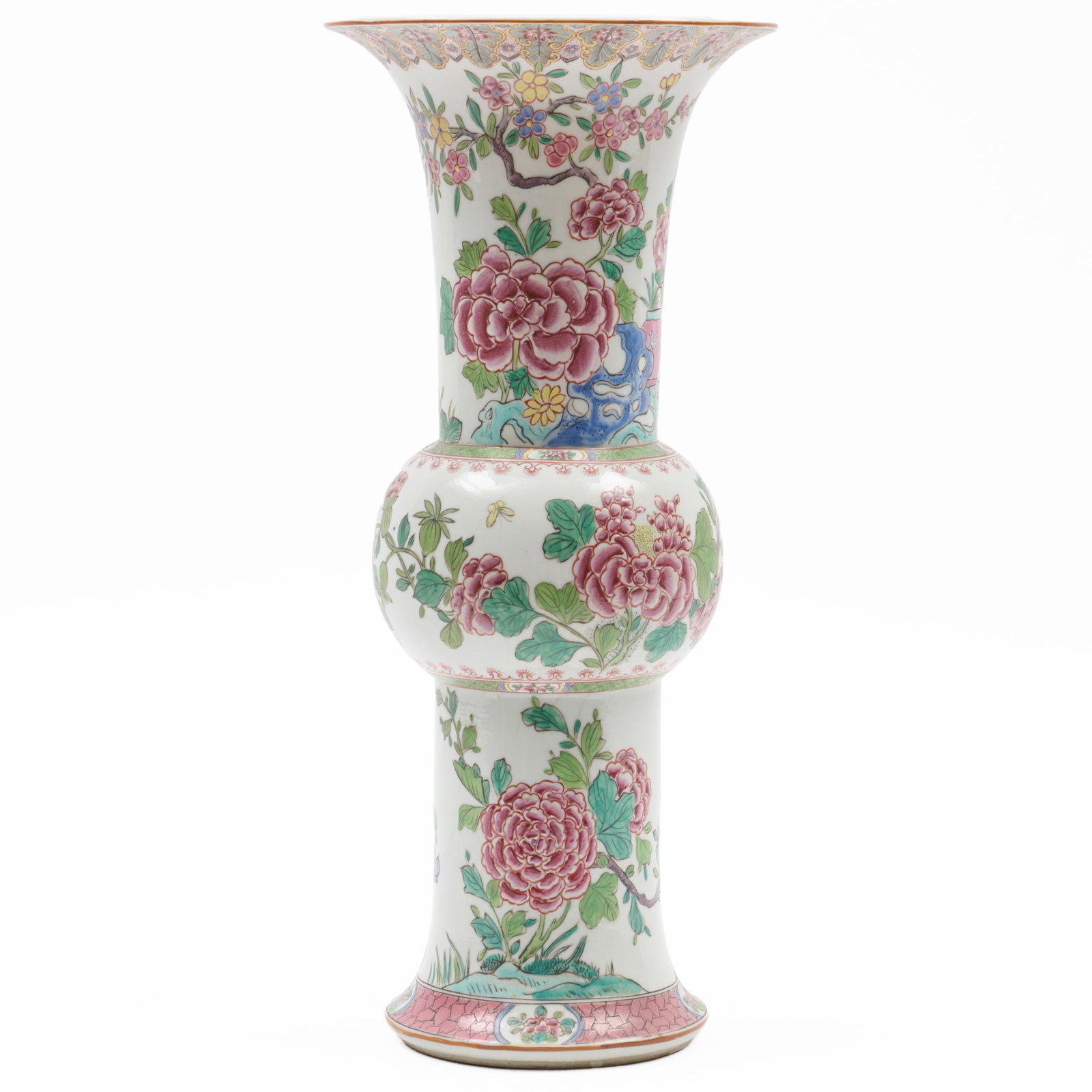 Chinese Famille Rose Style Gu Form Porcelain Vase (1 of 6)