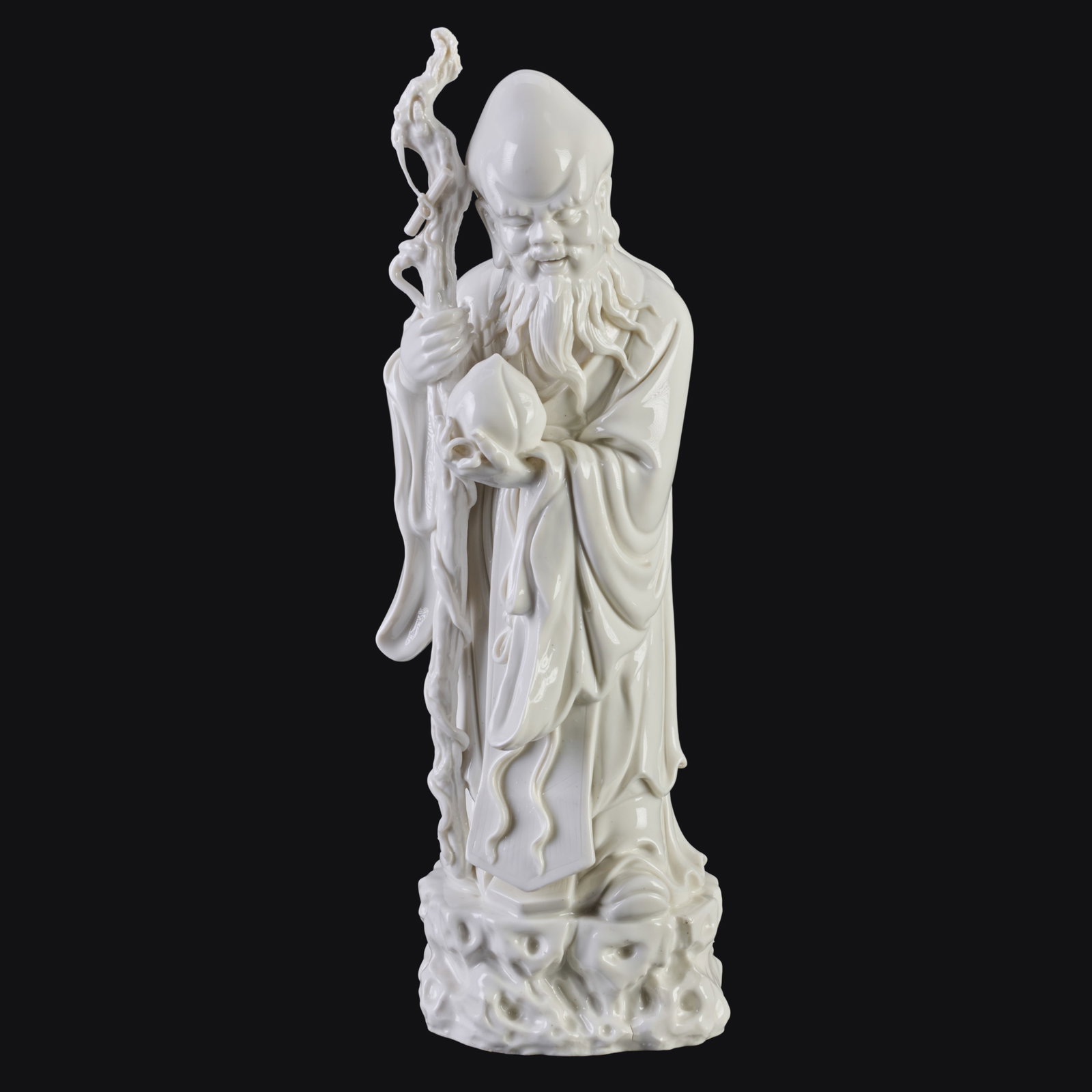 Chinese White Glazed Porcelain Figure of Hotei (1 of 9)