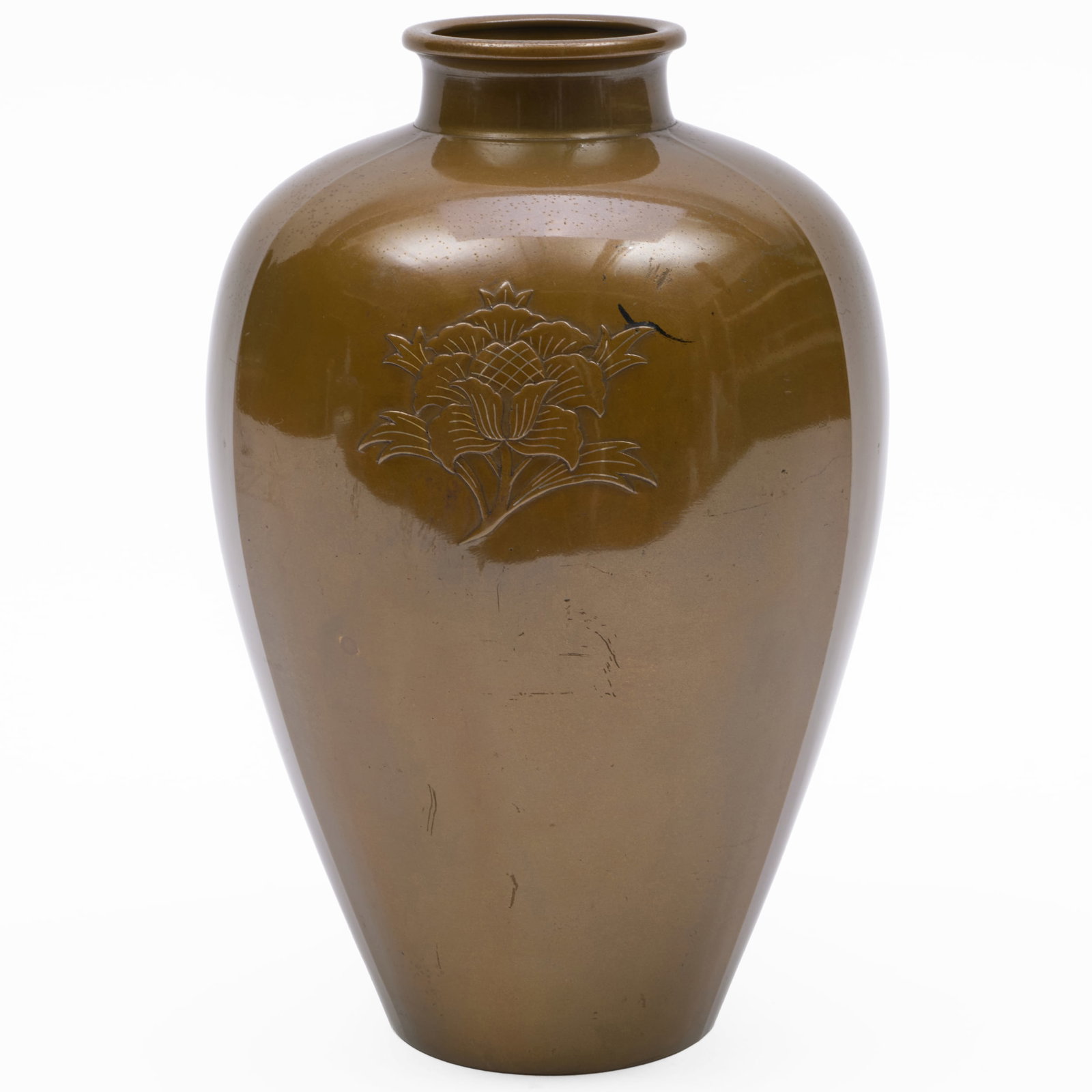 Japanese Mixed Metal Faceted Vase with Flowers (1 of 8)