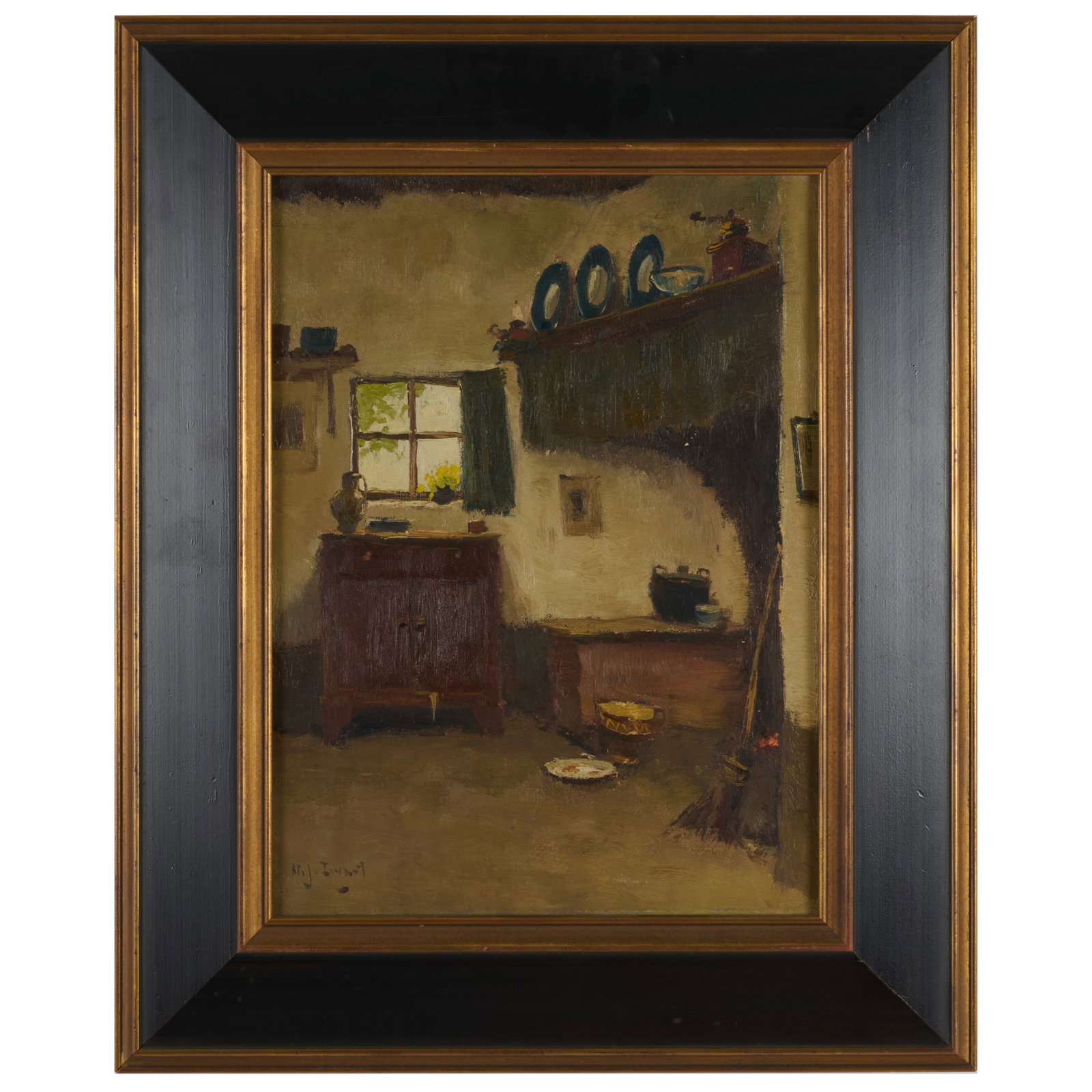 Northern European School: Interior Scene; and Interior Scene with Hearth (1 of 7)