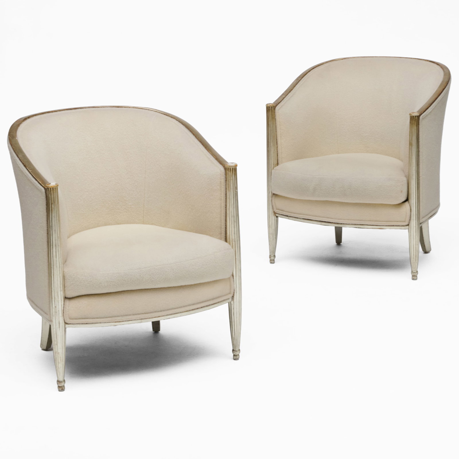 Pair of Modern Silver-Gilt and Upholstered Tub Chairs, Attributed to Paul Follot (1 of 9)