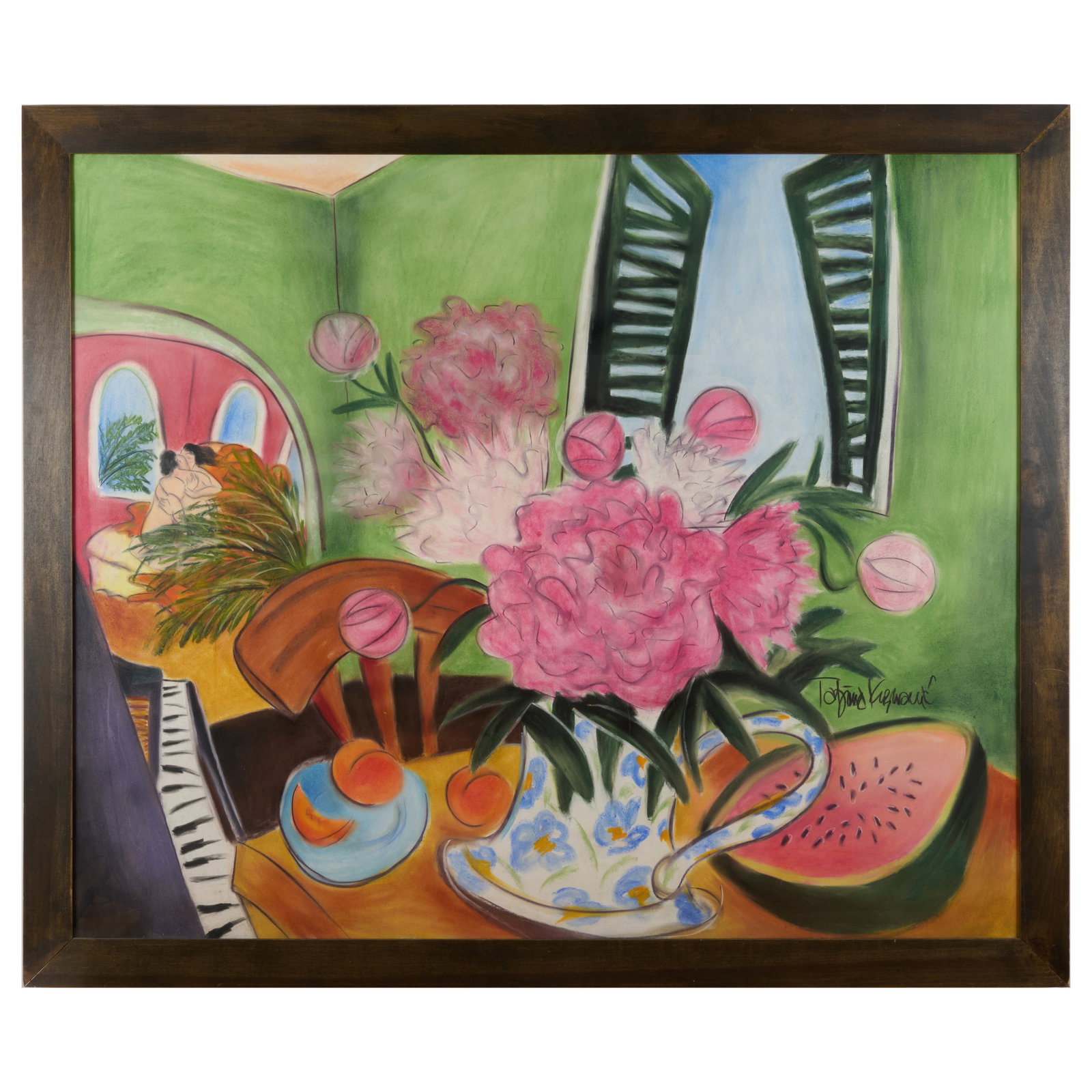 20th Century School: Still Life with Flowers and Watermelon (1 of 3)
