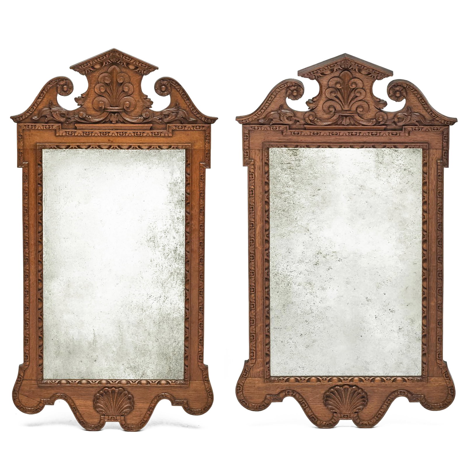 Pair of George III Style Carved Oak Mirrors (1 of 5)