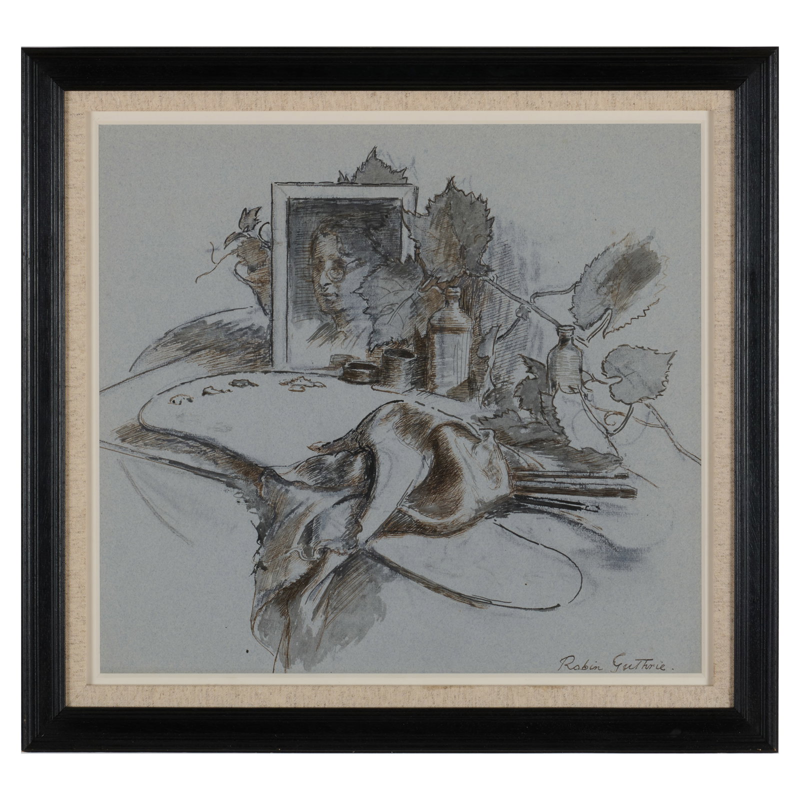 Robin Guthrie (1902-1971): Self Portrait with the Artist's Palette (1 of 3)
