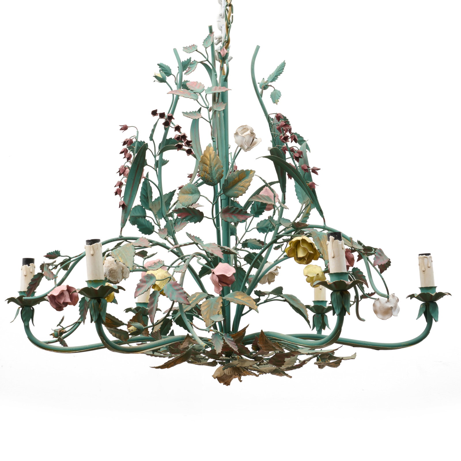 Floral Tole Peinte Chandelier (1 of 9)