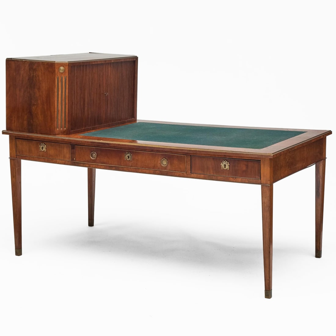 Swedish Neoclassical Brass-Mounted Mahogany Desk with Cartonnier (1 of 8)