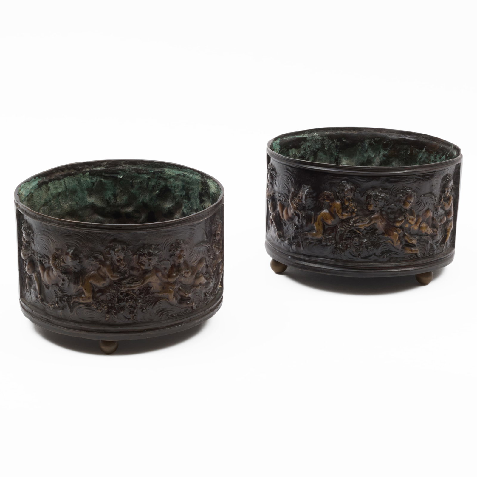 Pair of French Patinated Bronze Jardinieres with Putti, Francois Duquesnoy (1 of 10)