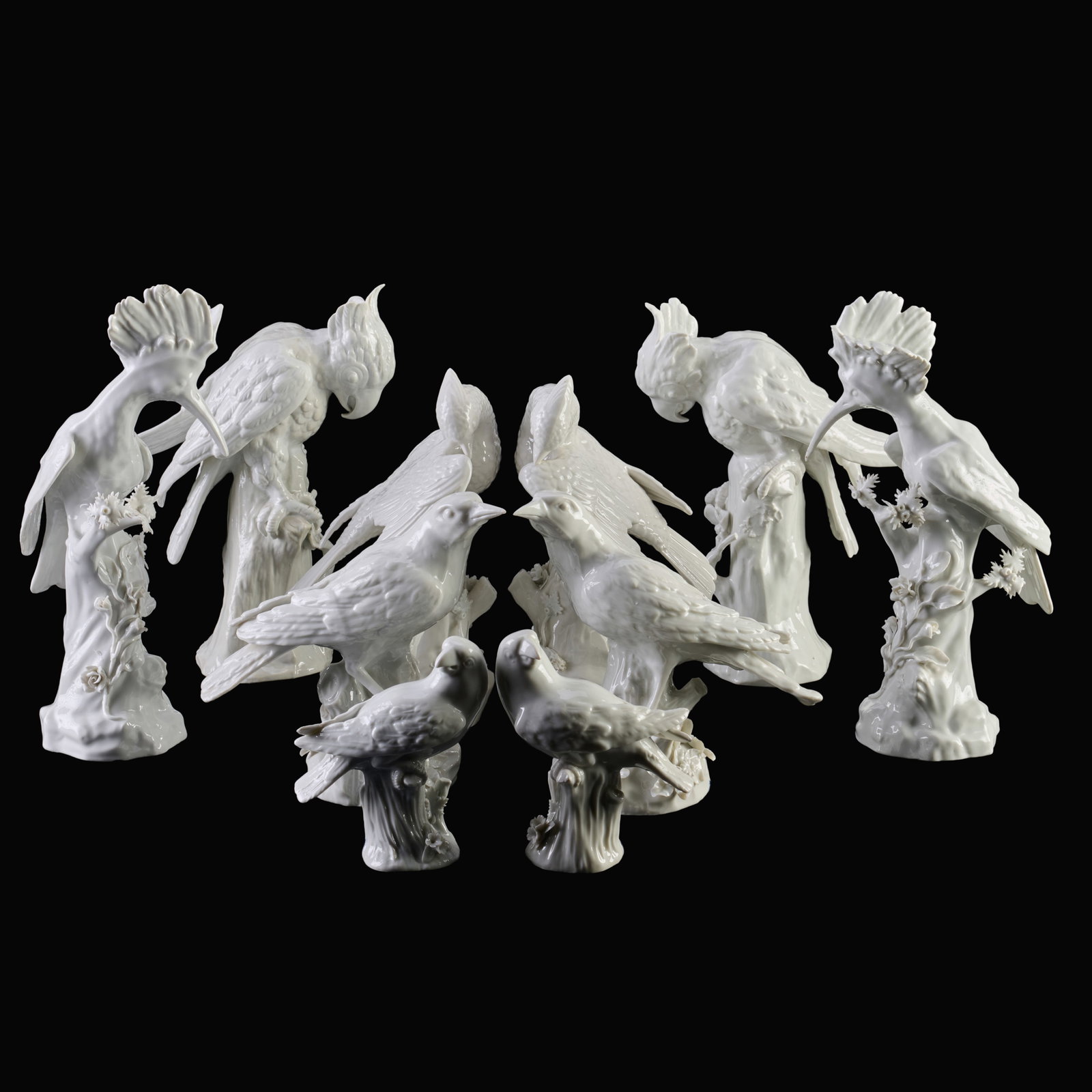 Group of Ten Samson White Glazed Porcelain Models of Birds (1 of 20)