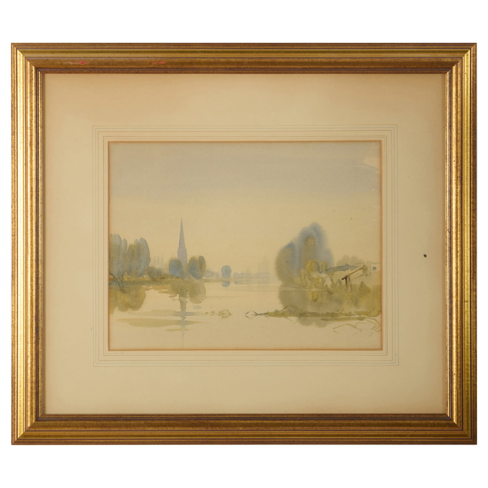 Attributed to Edward Seago (1910-1974): Landscape with Cathedral (1 of 3)