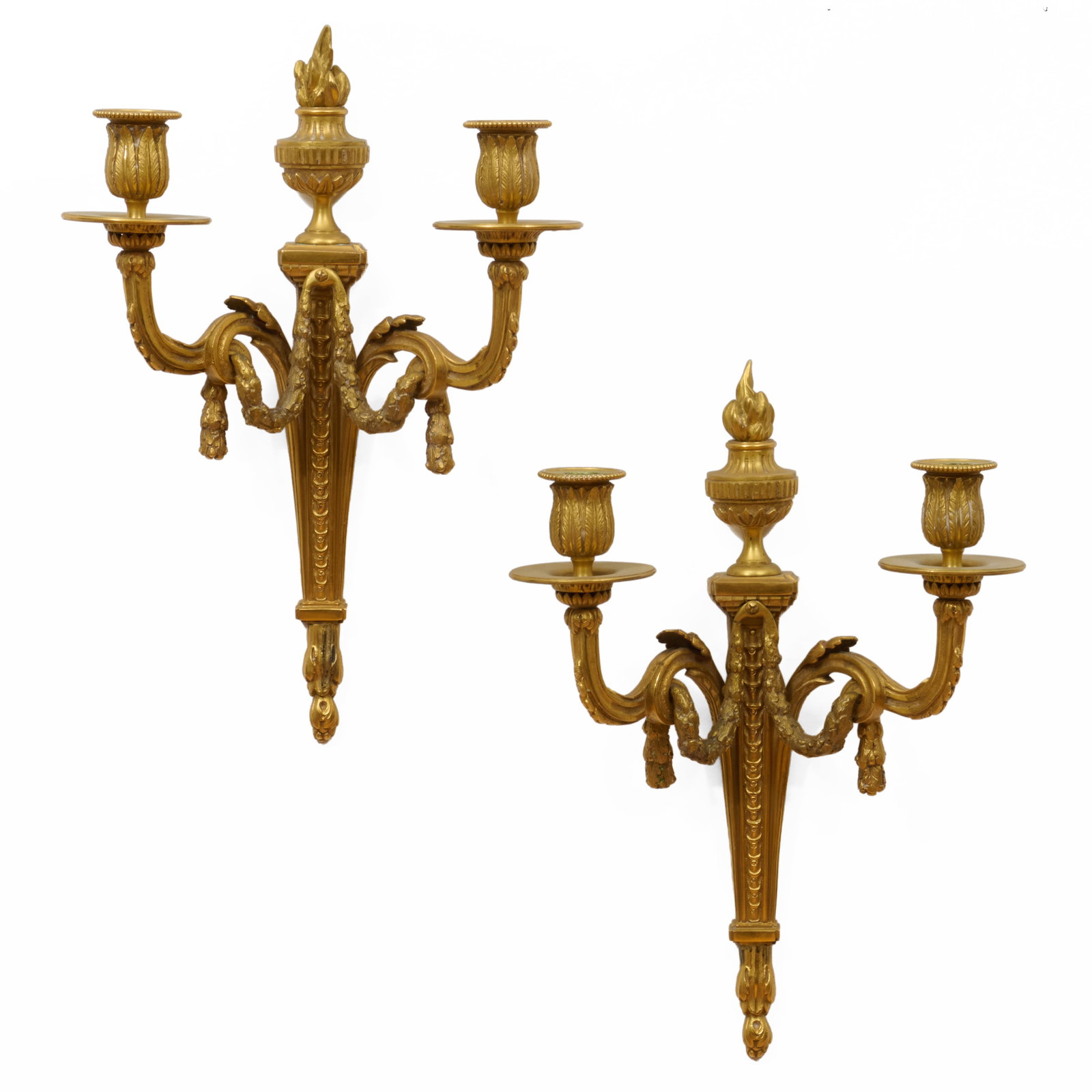 Pair of Louis XVI Style Brass Wall Lights (1 of 5)