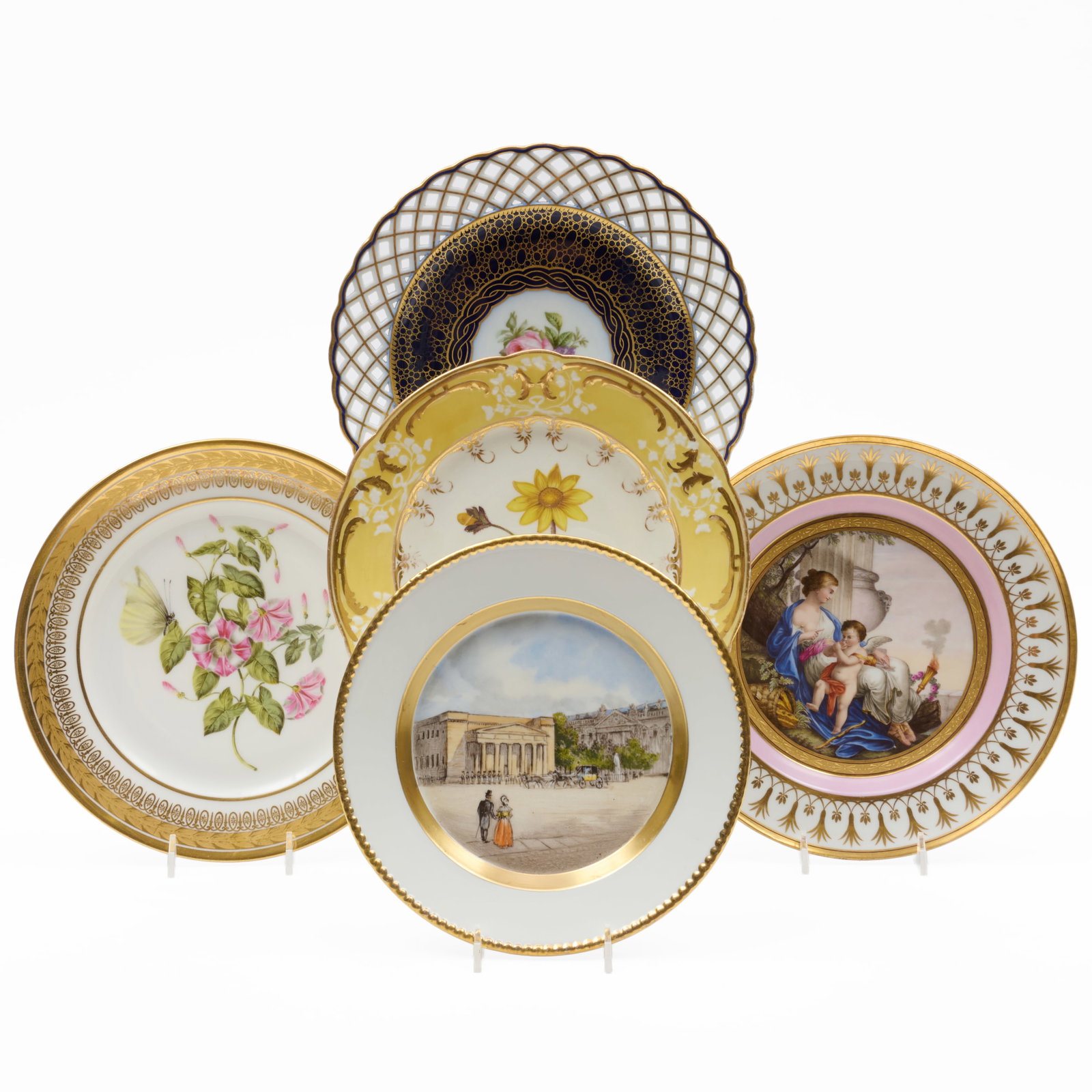 Group of Five Porcelain Cabinet Plates (1 of 10)