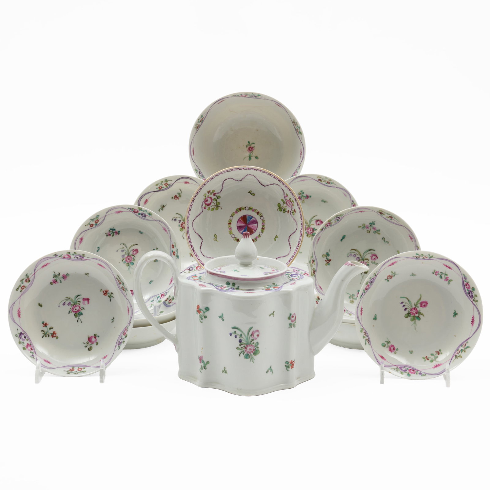 English Chinese Export Style Porcelain Part Tea Service (1 of 20)