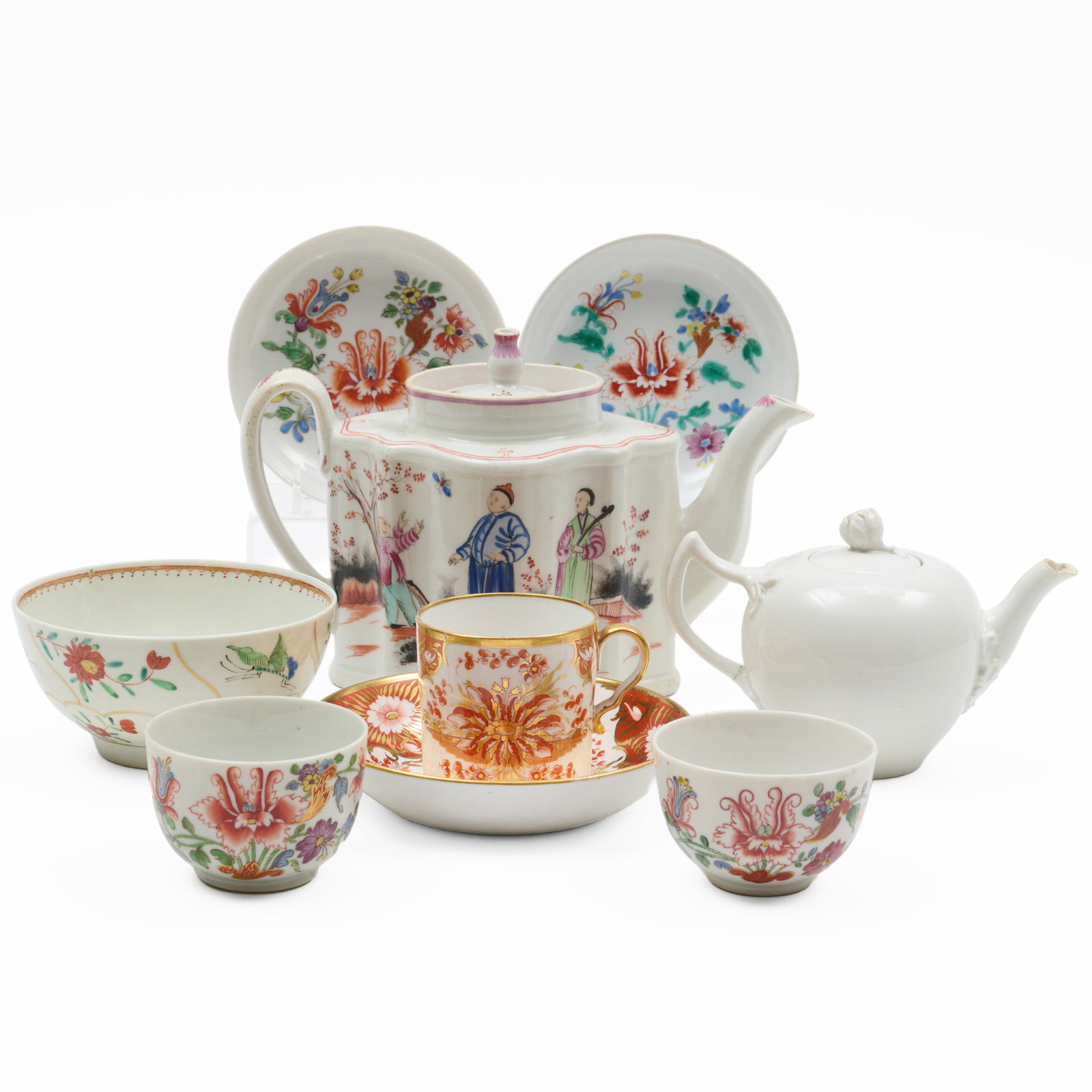 Group of English Chinese Export Style Porcelain Teawares (1 of 20)