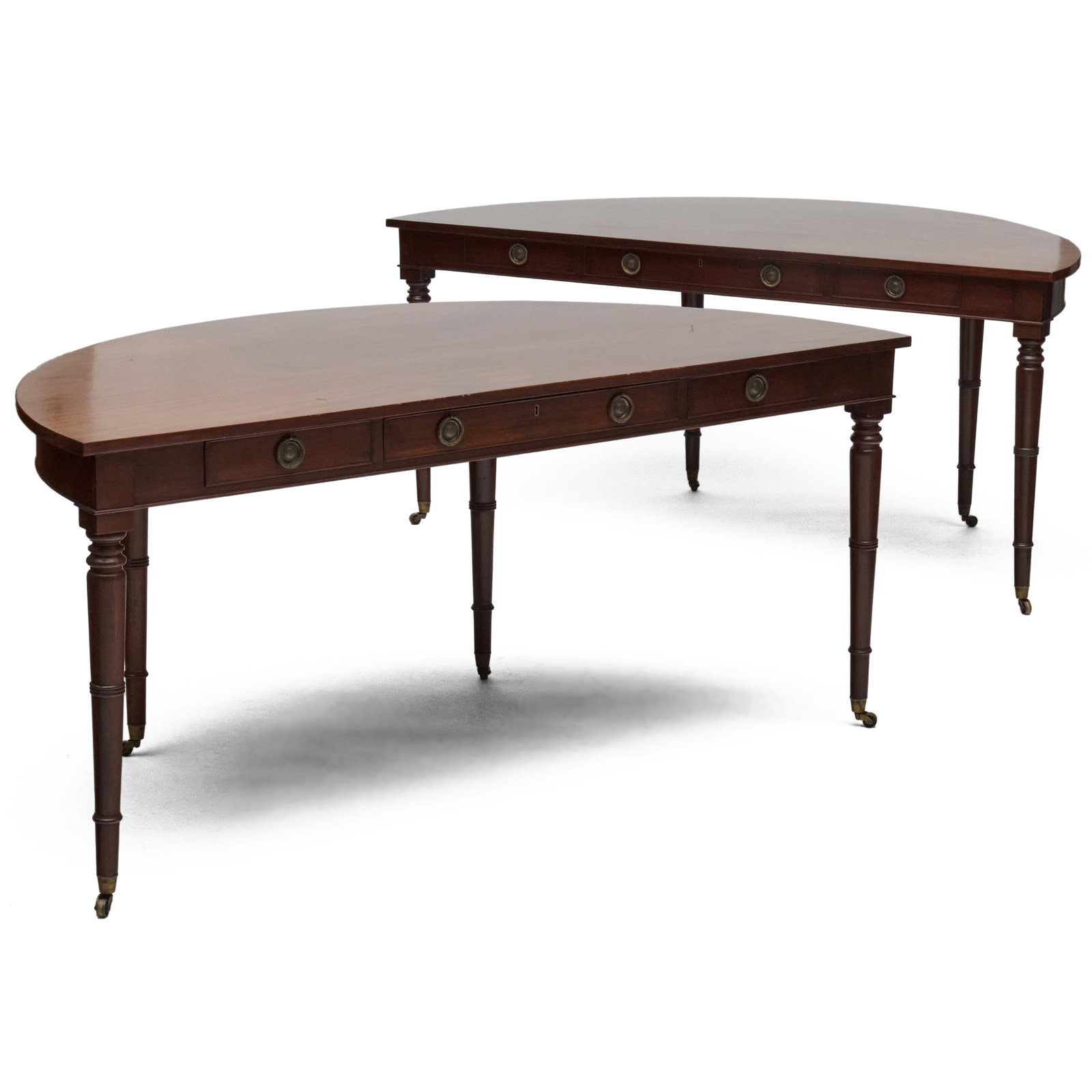Pair of George III Style Mahogany D-Shape Console Tables (1 of 14)