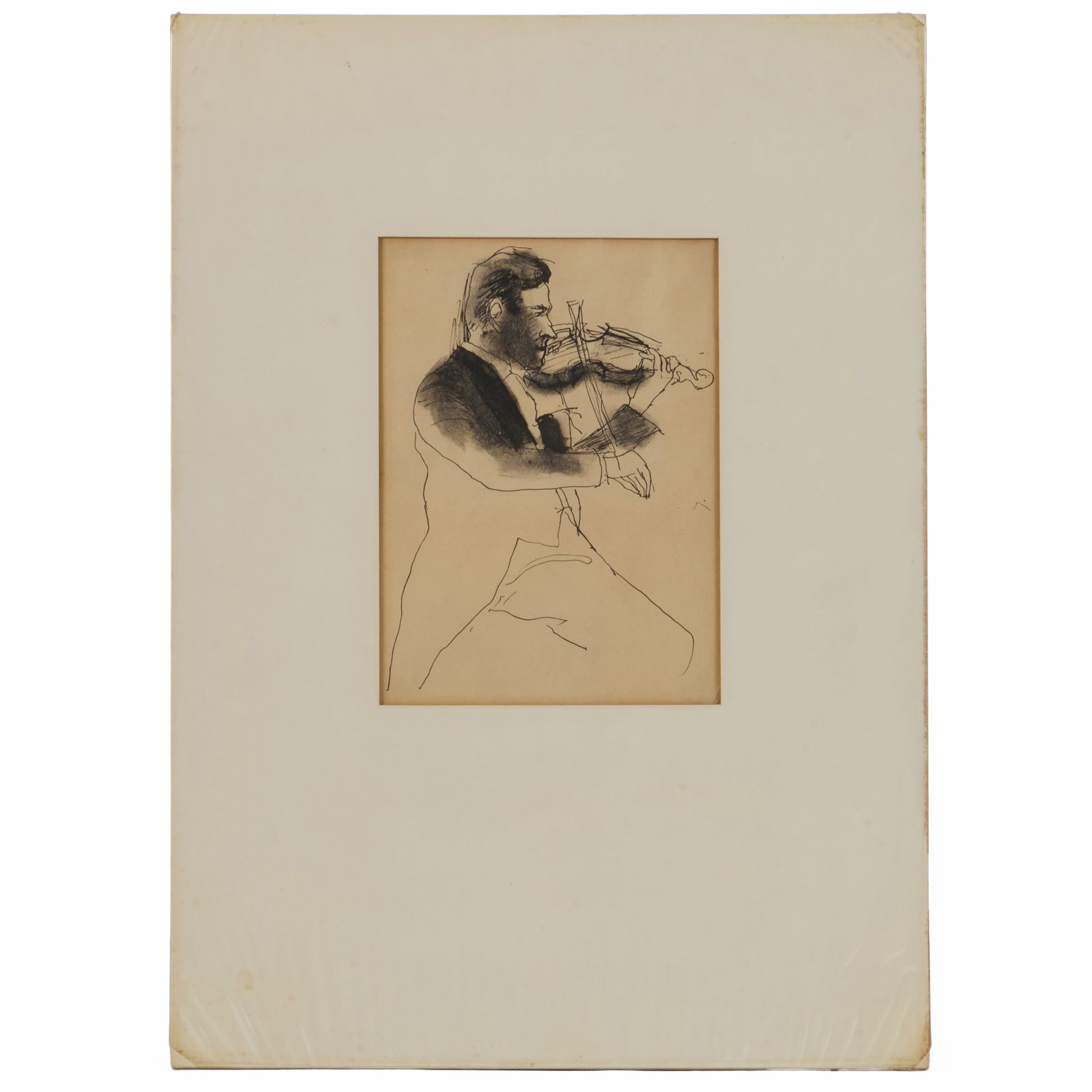 20th Century School: Man with Violin; Scribble Head; and Man with Pencil in Ear (1 of 8)