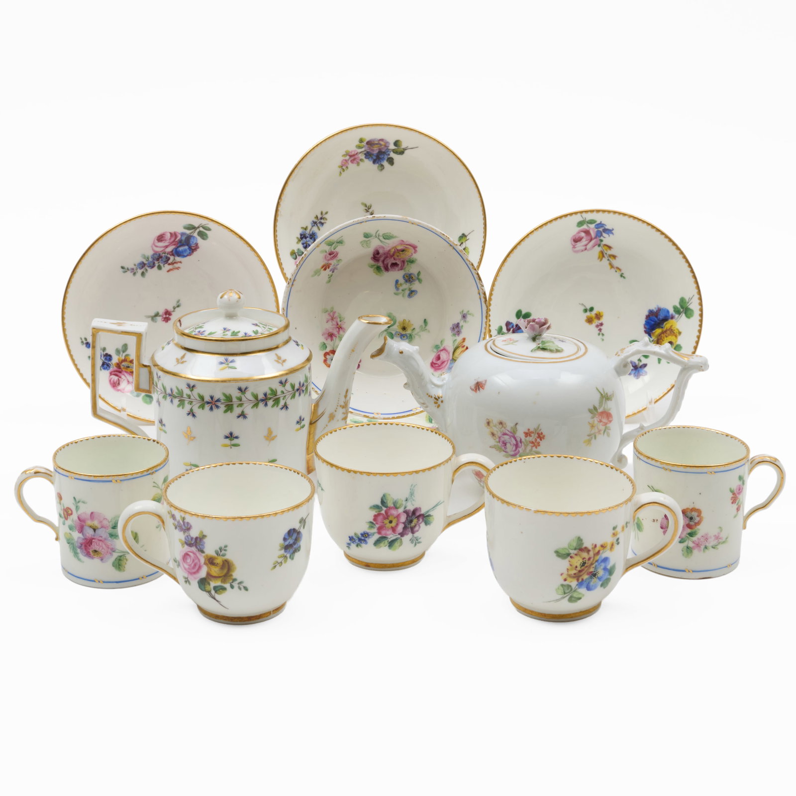 Group of Sevres and Continental Porcelain Teawares (1 of 20)