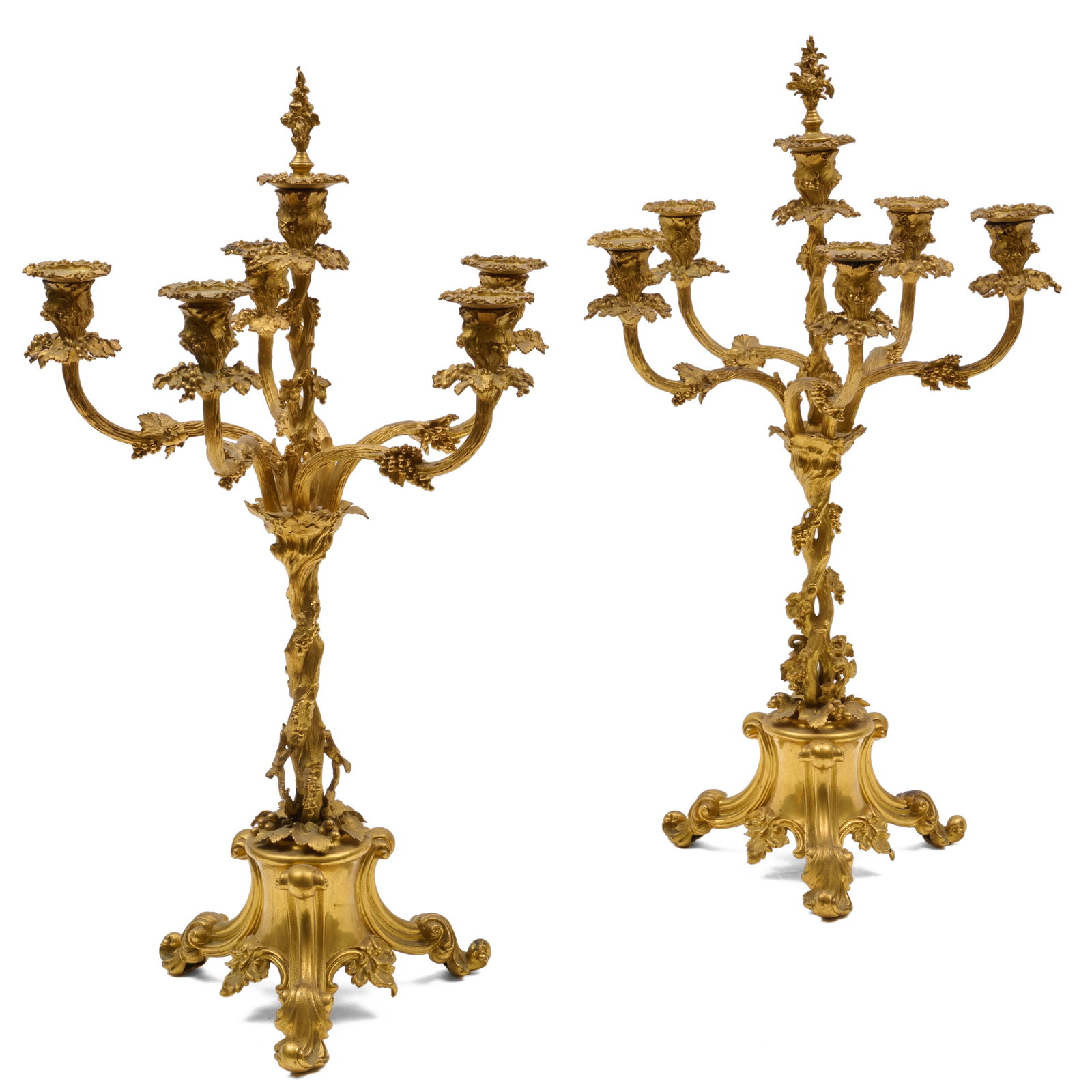 Pair of Large Napoleon III Gilt-Bronze Six Light Candelabra (1 of 10)