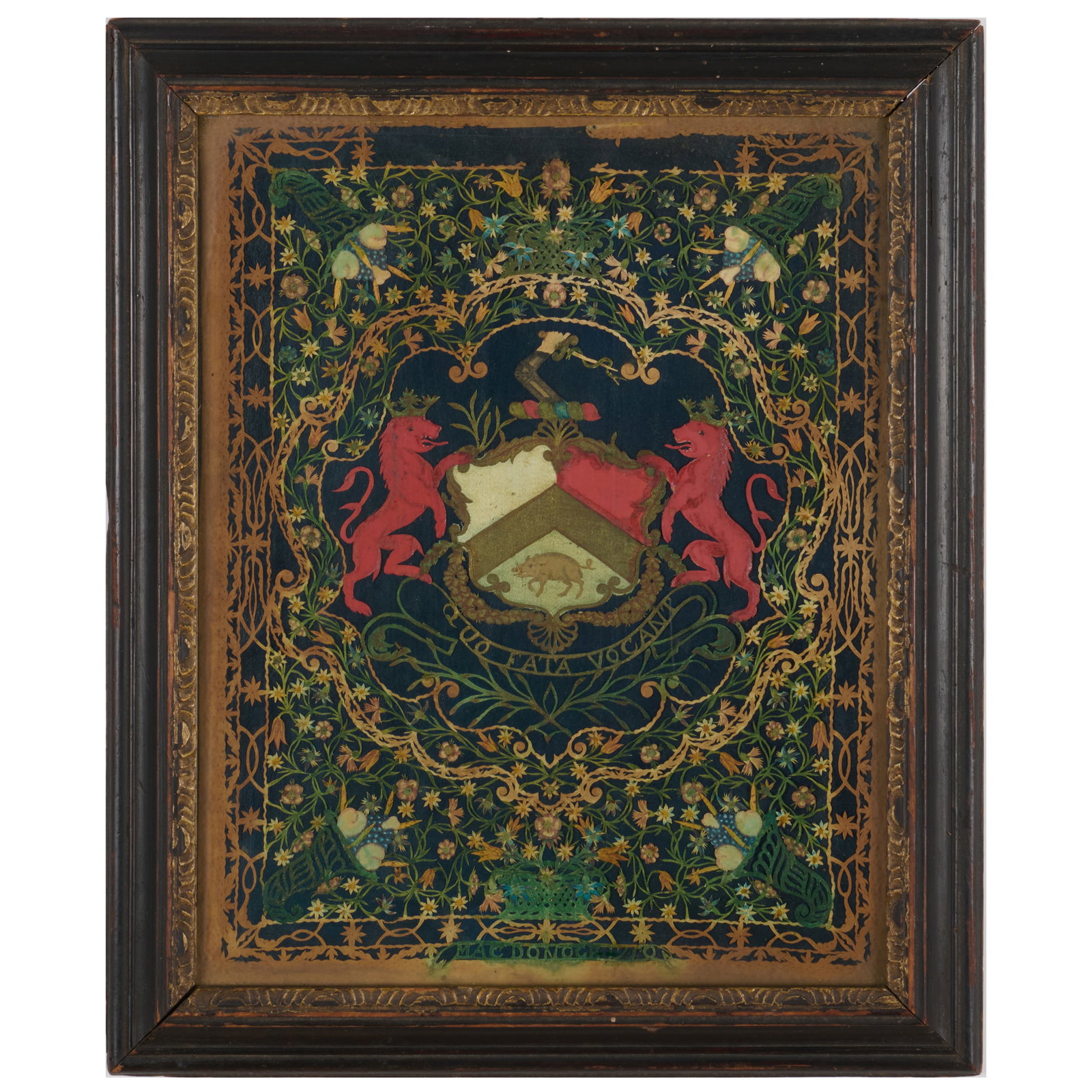 Cut Paper and Silk Picture of the MacDonogh Armorial, 1750 (1 of 3)