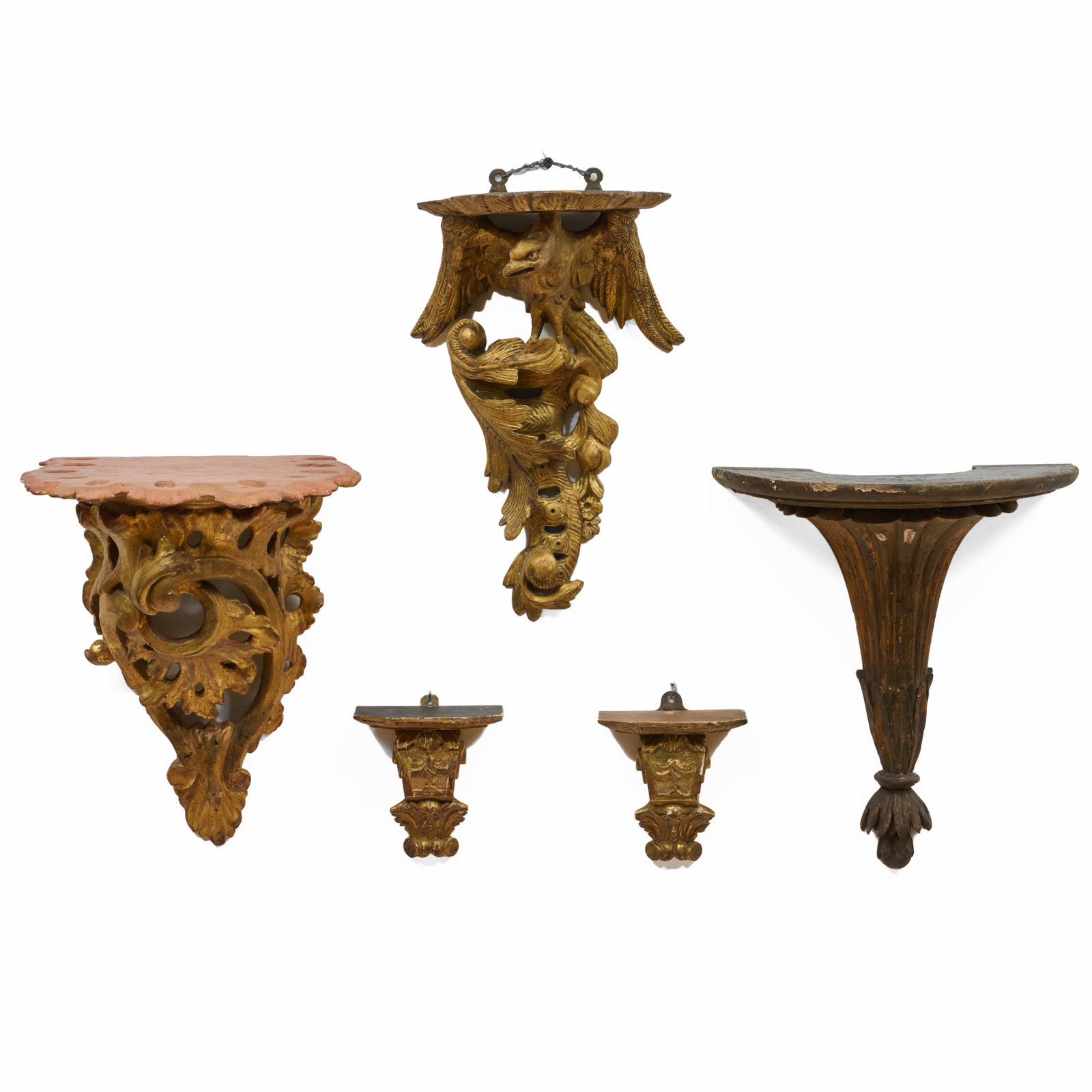 Group of Five Giltwood Wall Brackets (1 of 9)