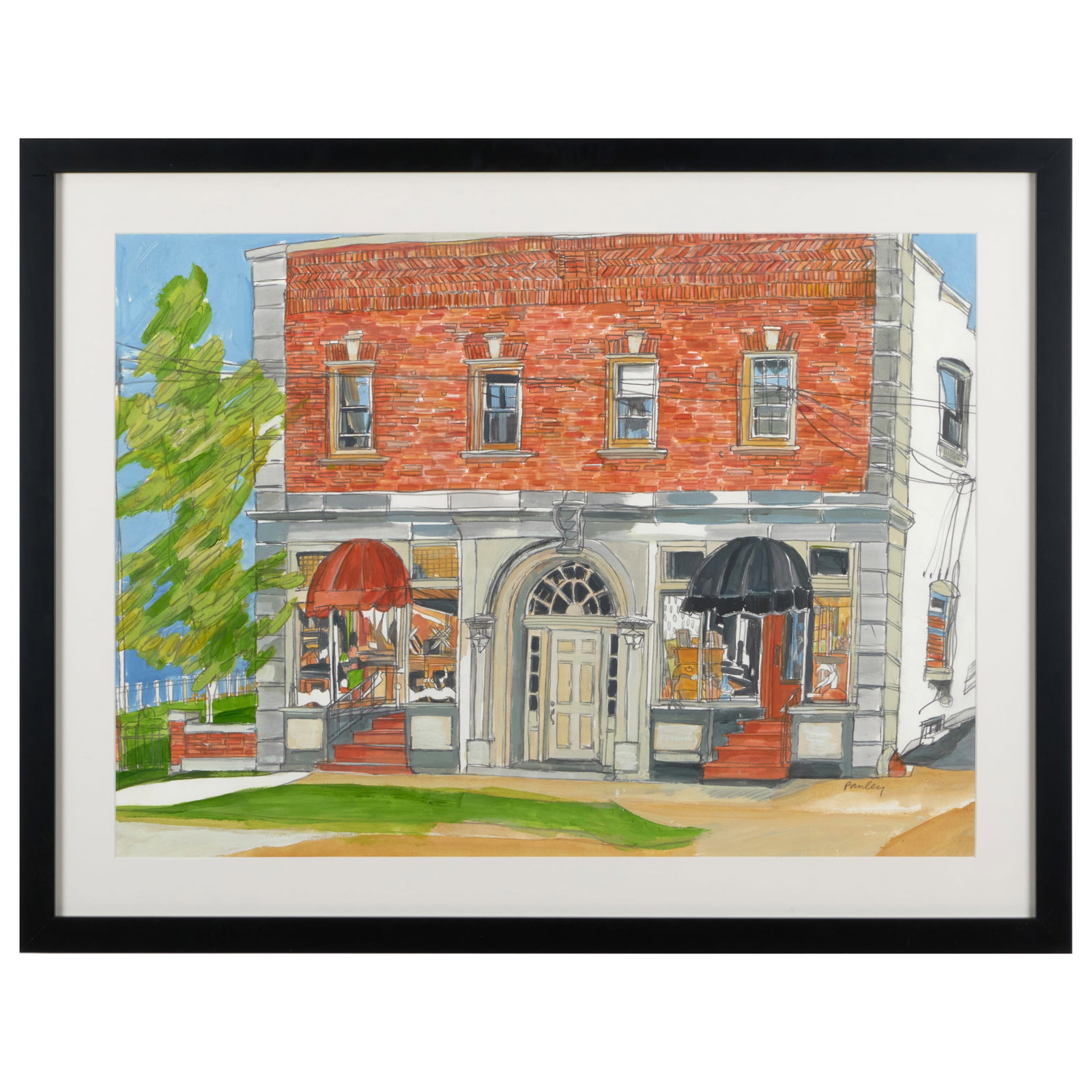 Lynn Pauley: Facade: Lynn Pauley: Facade Gouache, watercolor and pencil on paper, signed 'Pauley' lower right. 21 3/8 x 29 3/8 in. (sight), 28 1/8 x 26 1/8 in. (frame). Sold to Benefit the Artists' Fellowship.