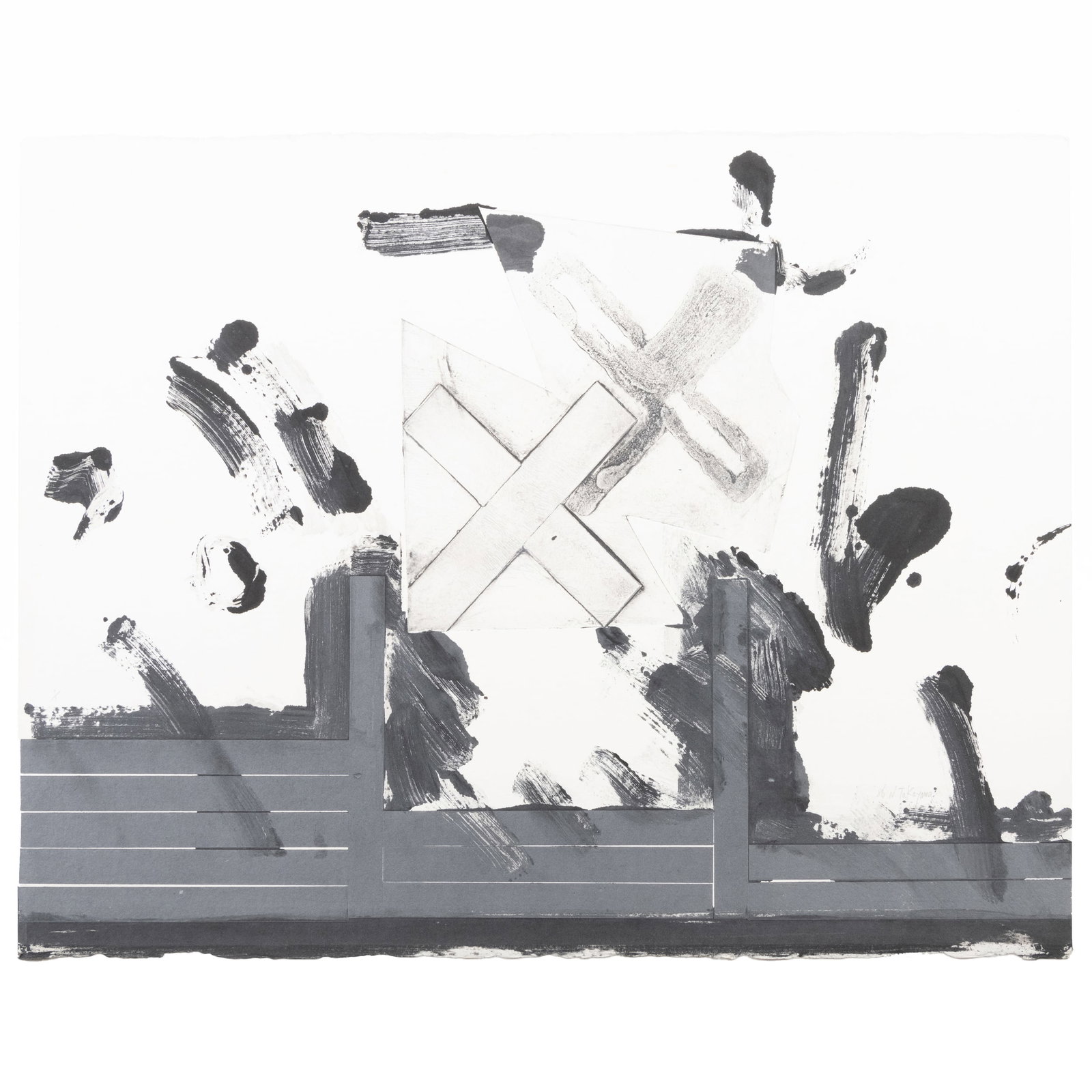 Noburu Takayama (b. 1944): Untitled: Noburu Takayama (b. 1944): Untitled Monoprint on handmade paper, 1986, signed, dated and numbered 1/1 in pencil. 23 1/4 x 30 1/2 in. (sheet), unframed.