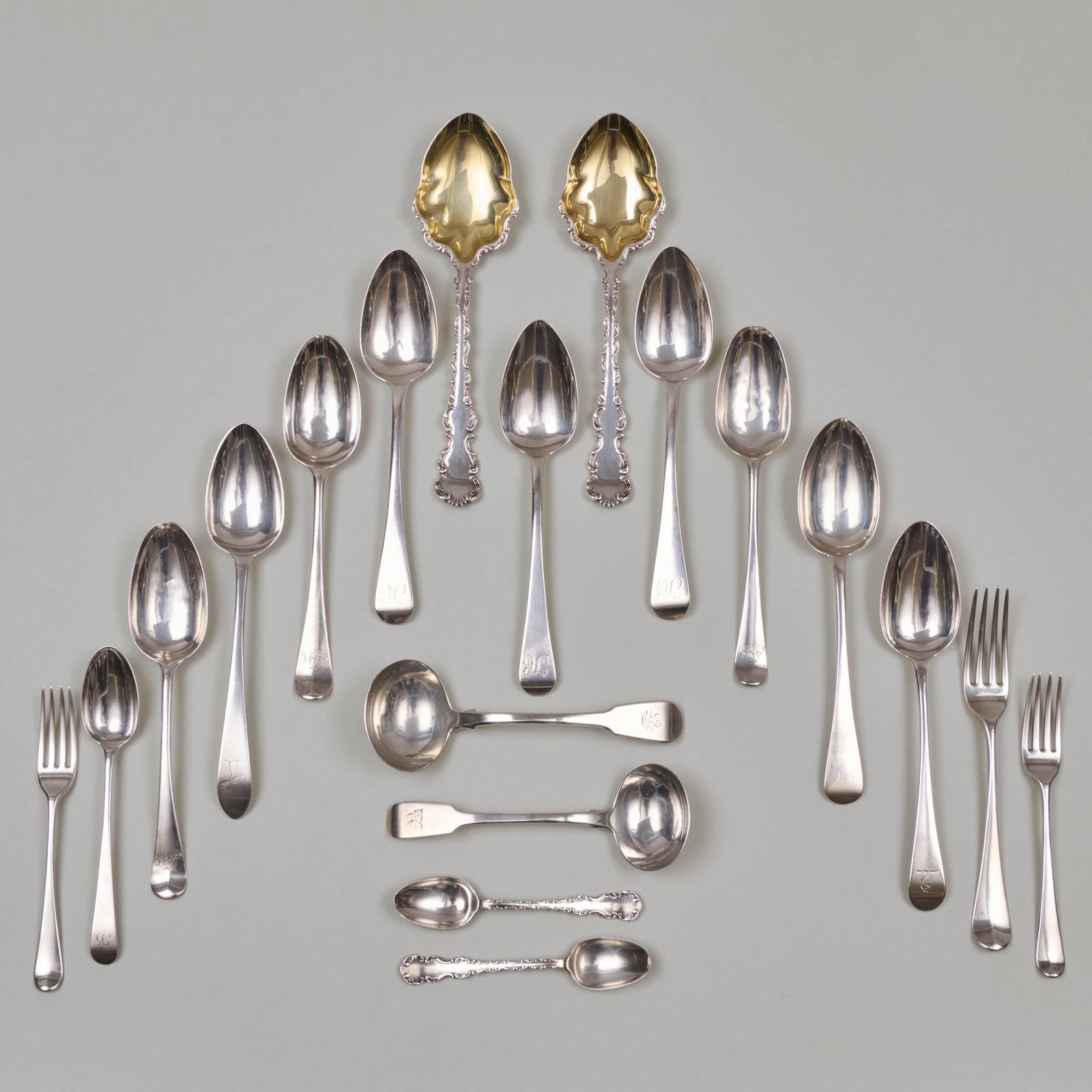Assembled English Silver Flatware Service (1 of 11)