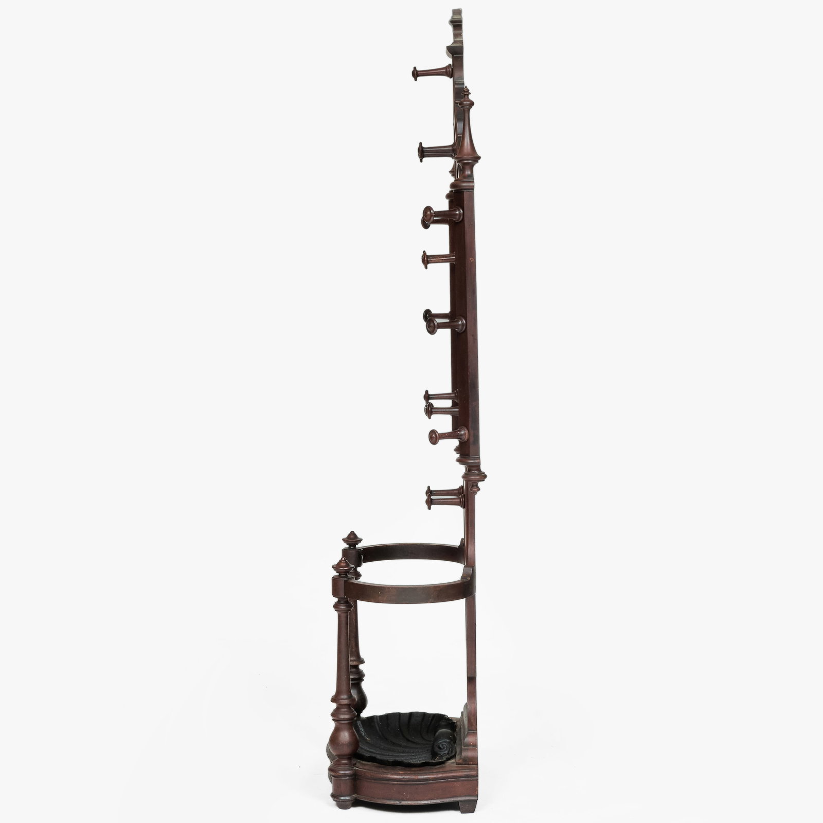 Gothic Revival Walnut Hall Tree - 3