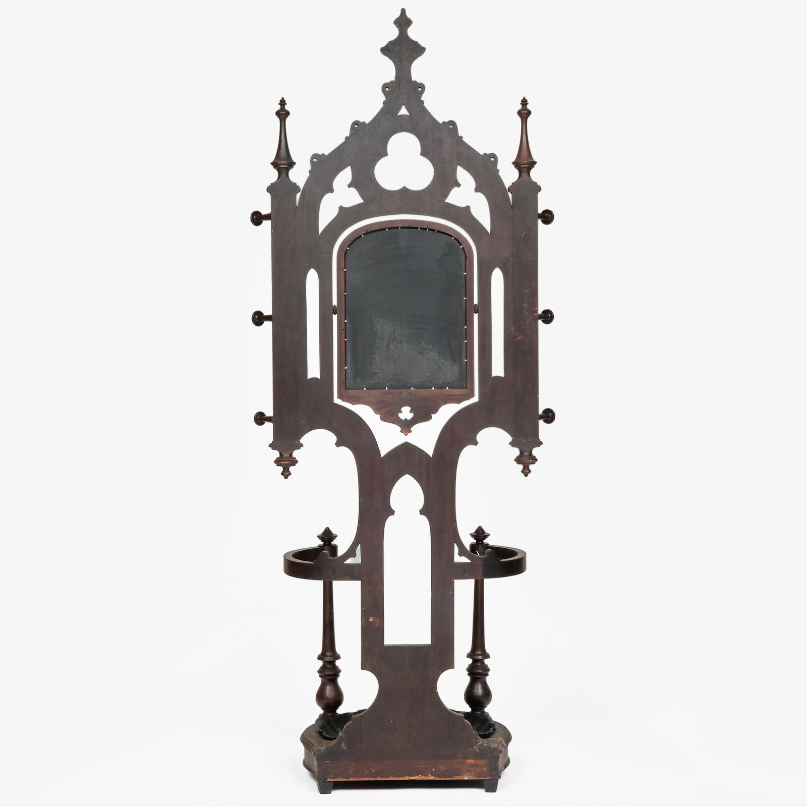 Gothic Revival Walnut Hall Tree - 4